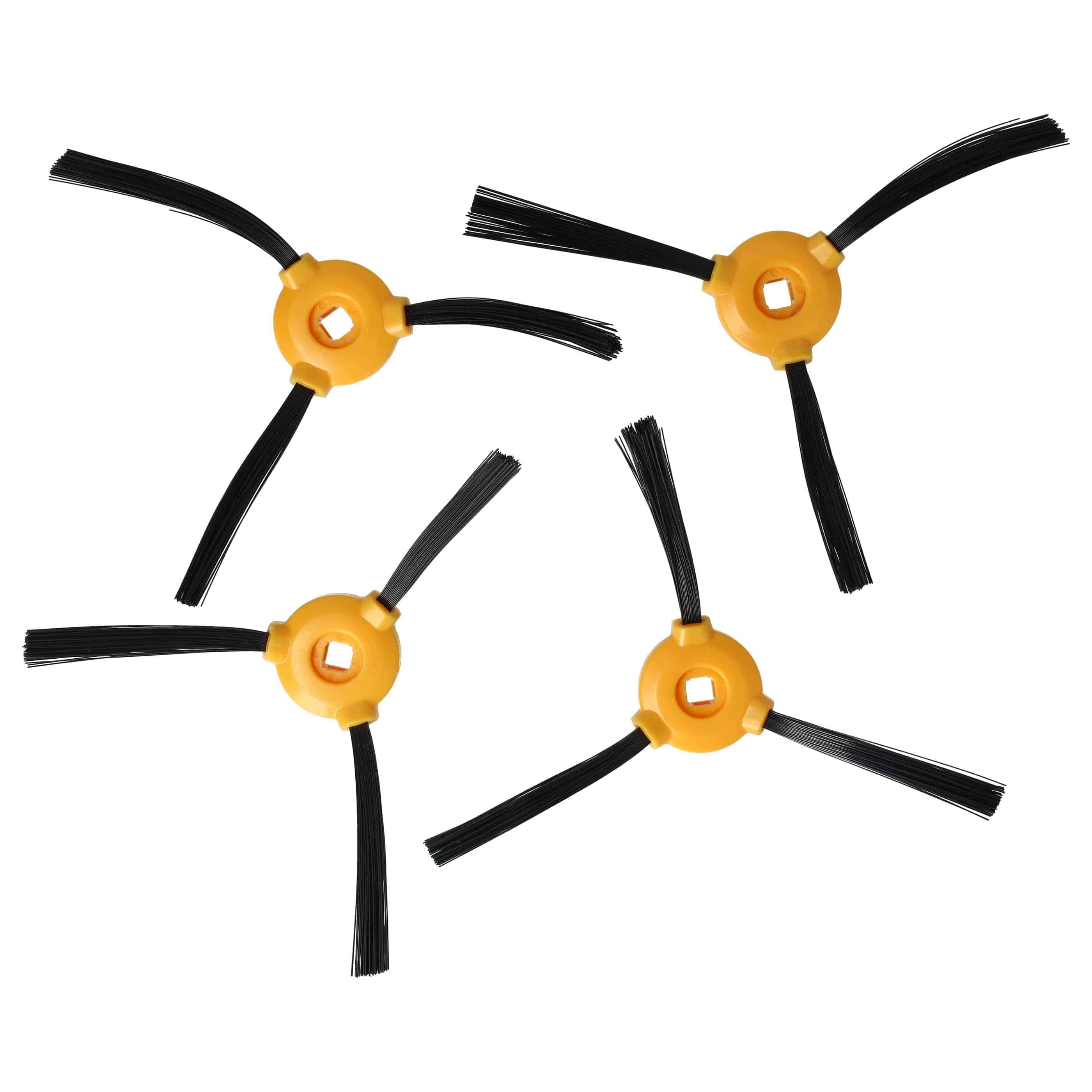 4x Side Brush replaces Eufy T0903071 for Eufy Robot Vacuum Cleaner - 3-armed, black, orange