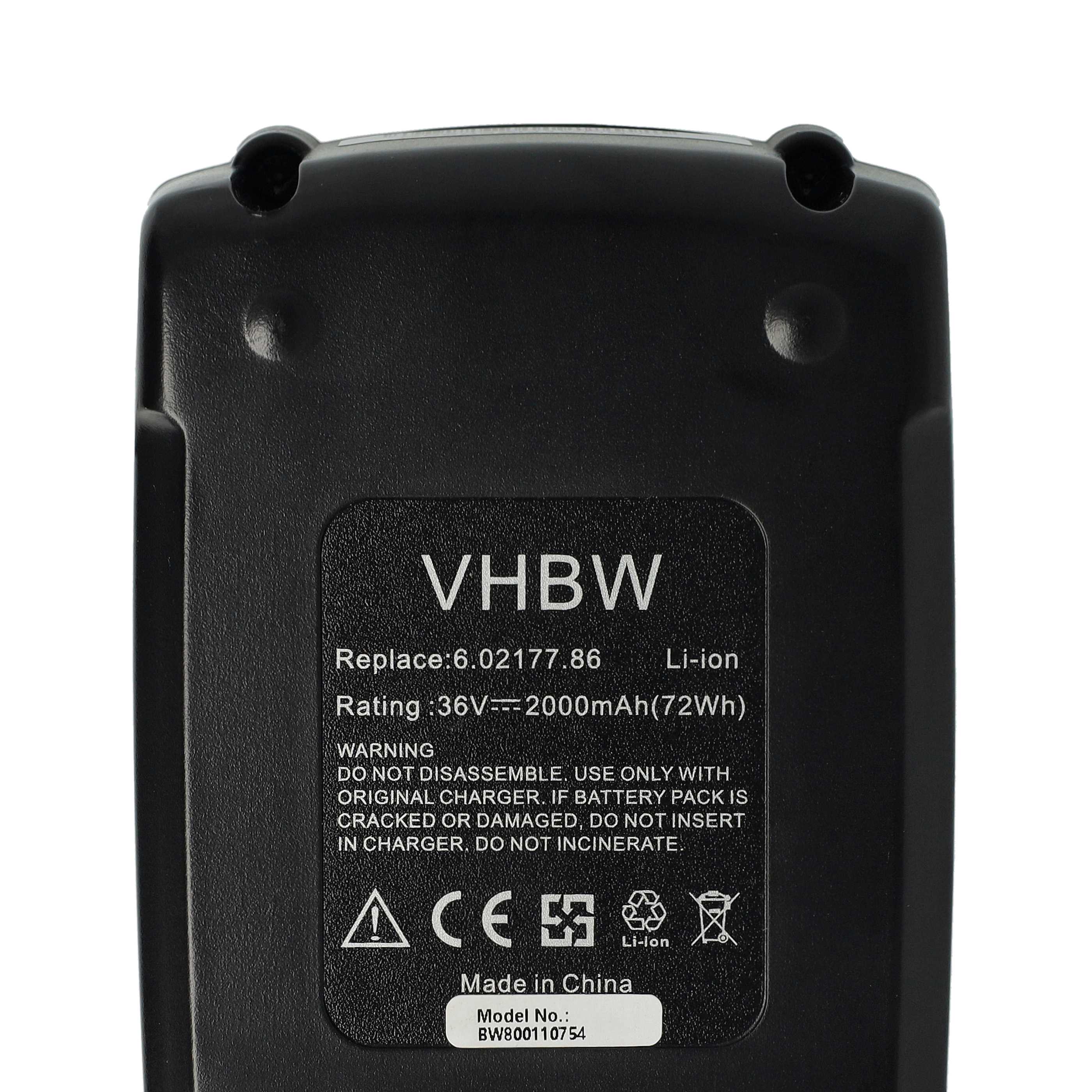 Akku 36V als Ersatz für Metabo 6.02177.86, 6.00795.68, 6.25453, 625344000, 625453000, 6.00795.00 - 2Ah, Li-Ion