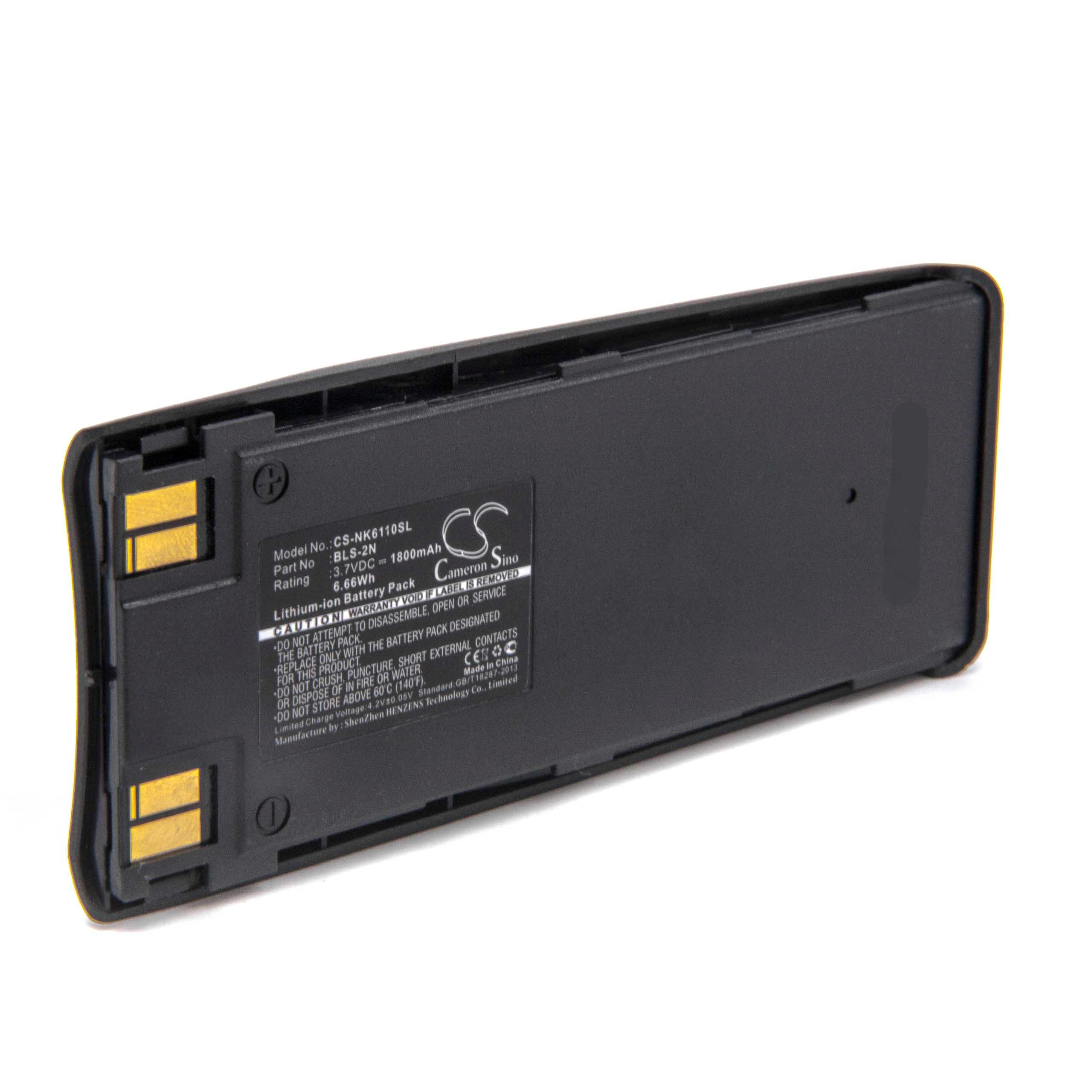 Batteria sostituisce Nokia BLS-4, BLS-2, BLS-2N per cellulare Nokia - 1800mAh 3,7V Li-Ion + cover retro nero