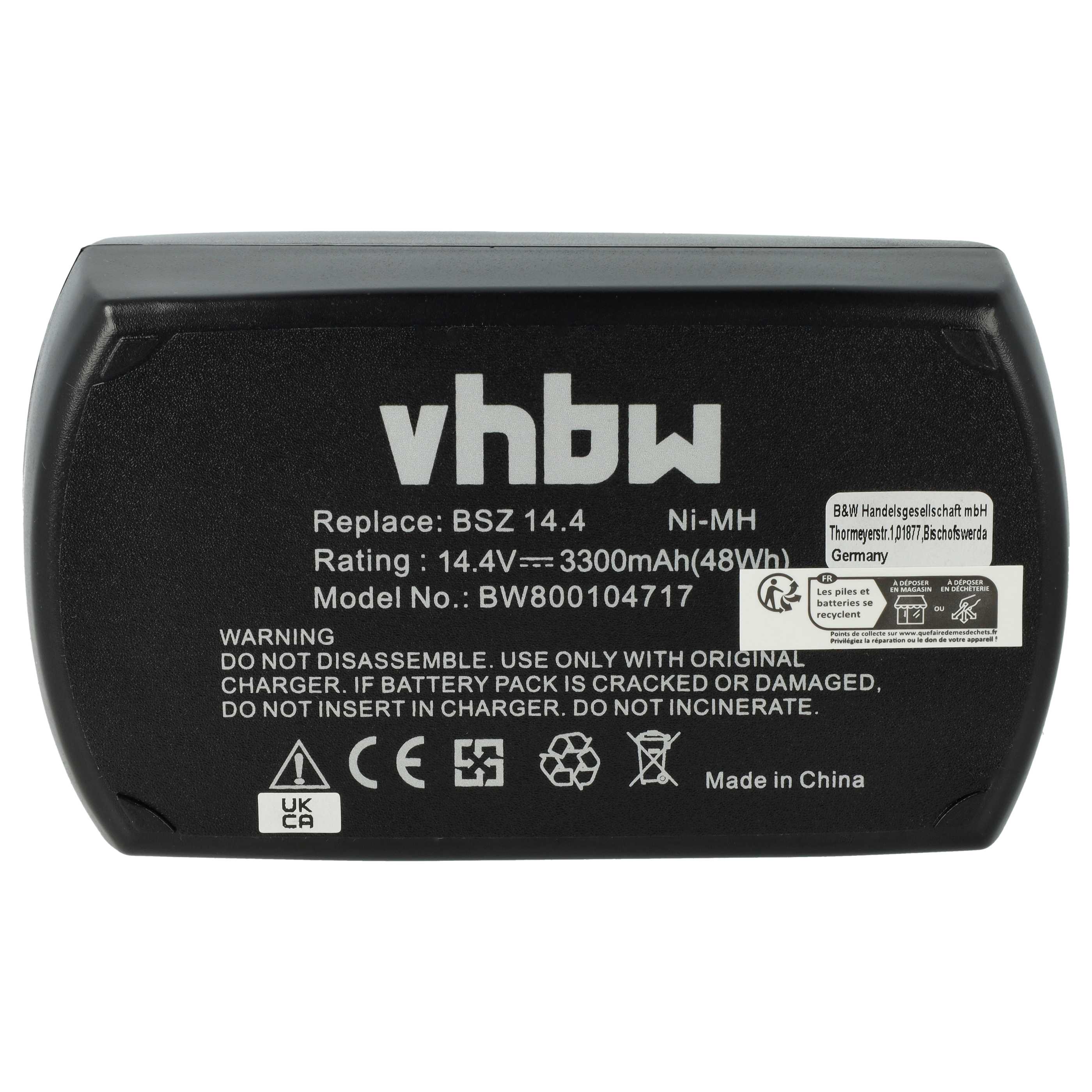 Akumulator do elektronarzędzi zamiennik Metabo 6.25475, 6.25476, 6.25482, 6.25481 - 3300 mAh, 14,4 V, NiMH