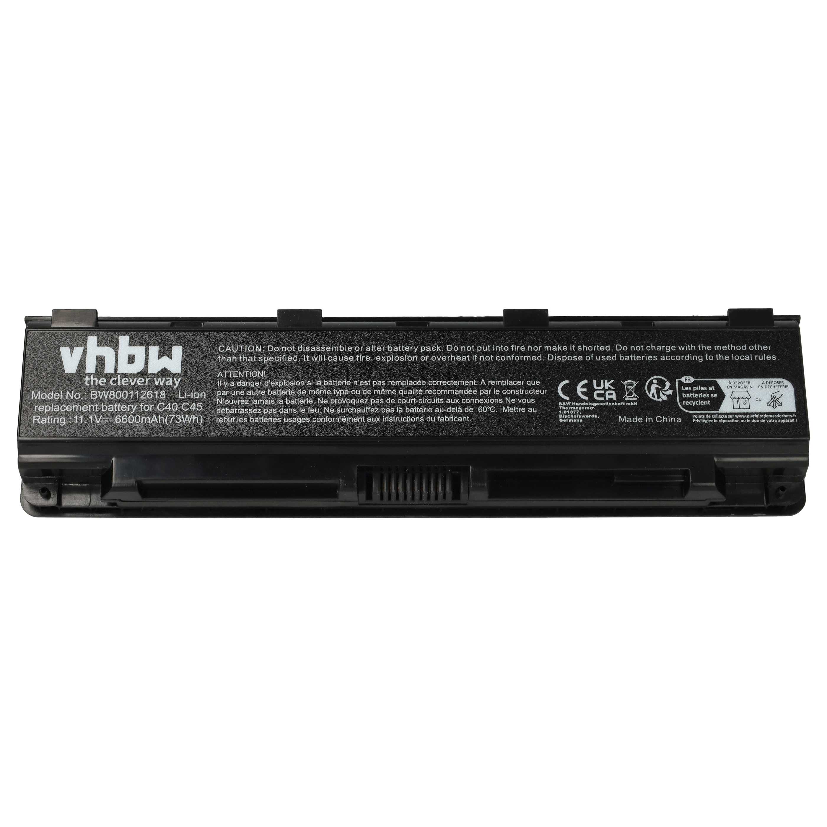 Akumulator do laptopa zamiennik Toshiba PA5109, PA5108, PA5108U-1BRS - 6600 mAh 10,8 V Li-Ion, czarny