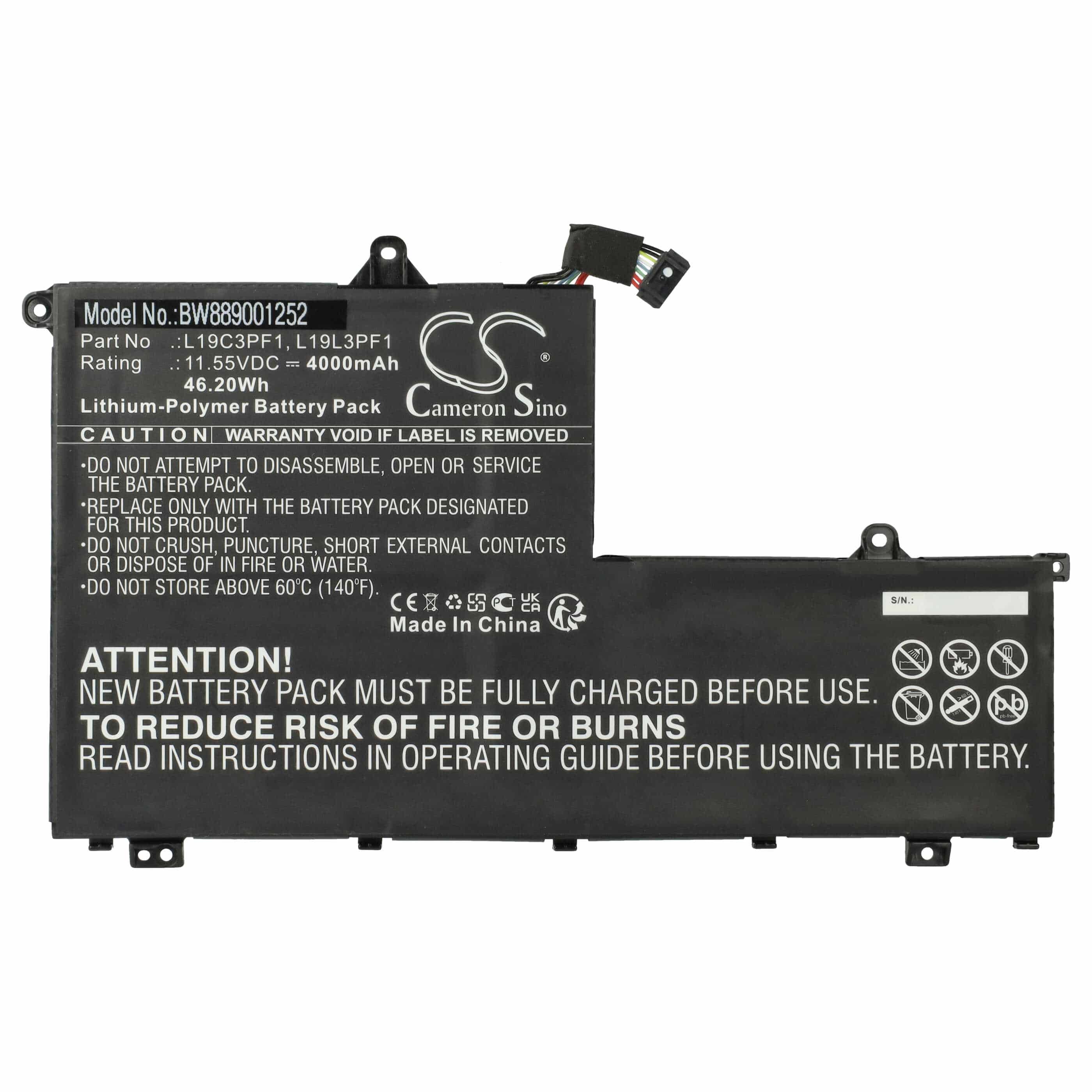 Akumulator do laptopa zamiennik Lenovo L19C3PF1, L19L3PF1, SB10V25242 - 4000 mAh 11,55 V LiPo