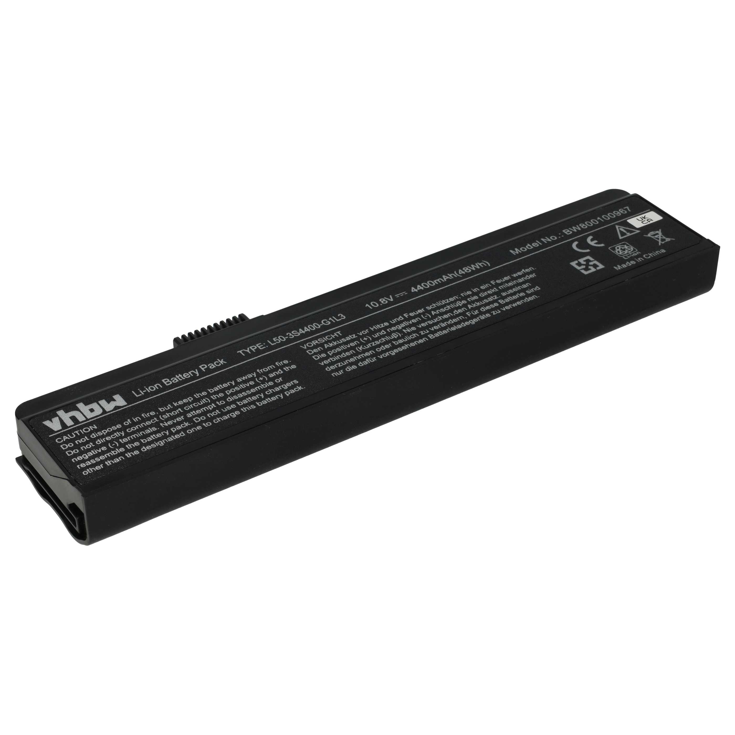 Akumulator do laptopa zamiennik 3S4000-C1S3-04, 23GL1GF0F-8A, 23GL1GA0F-8A - 4400 mAh 11,1 V Li-Ion, czarny