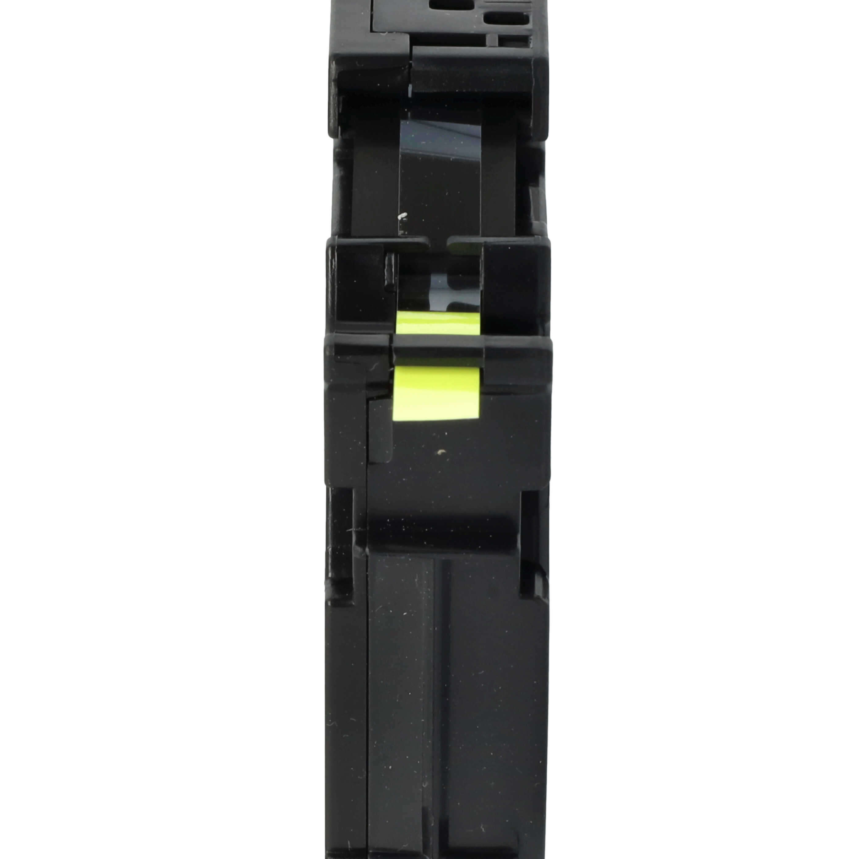 Cassette à ruban remplace Brother TZ-C11, TZE-C11 - 6mm lettrage Noir ruban Jaune fluo