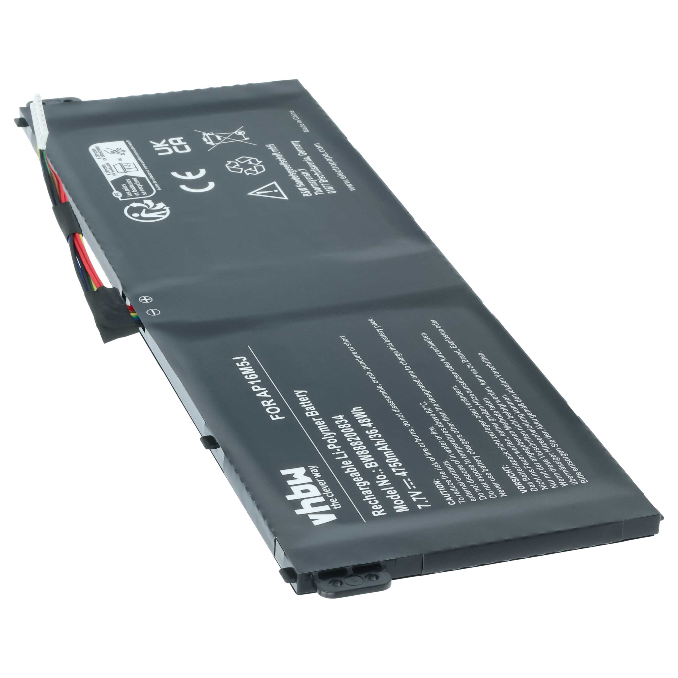 Akumulator do laptopa zamiennik Acer AP16M5J, KT.00205.004, KT.00205.005 - 4750 mAh 7,7 V LiPo, czarny