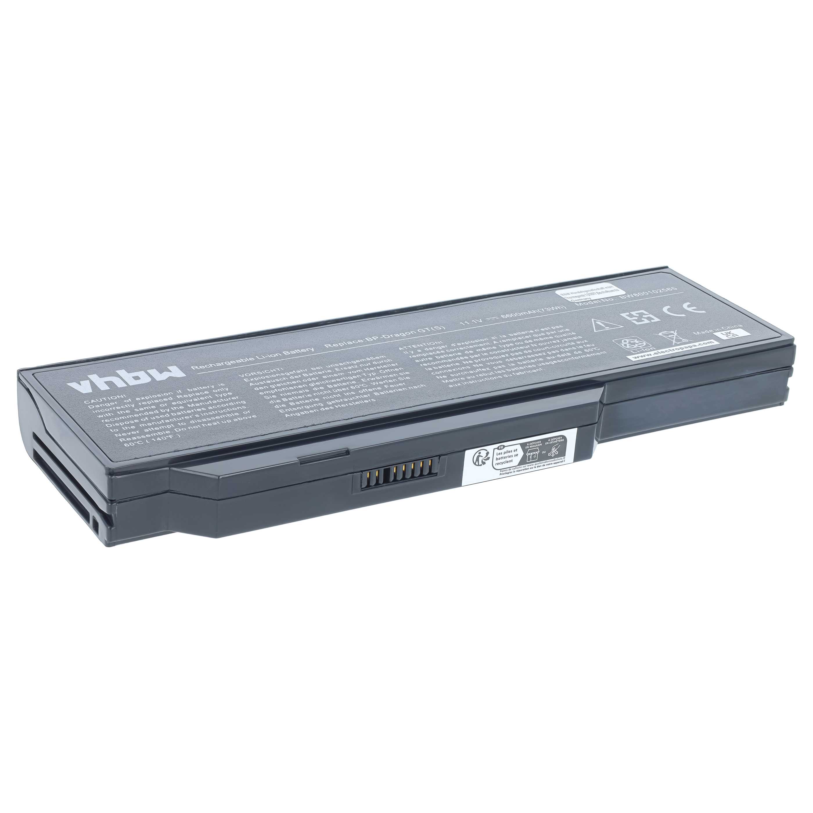 Notebook-Akku als Ersatz für 40019327, 40020374, 441807800002 für Mitac - 6600mAh 11,1V Li-Ion, schwarz