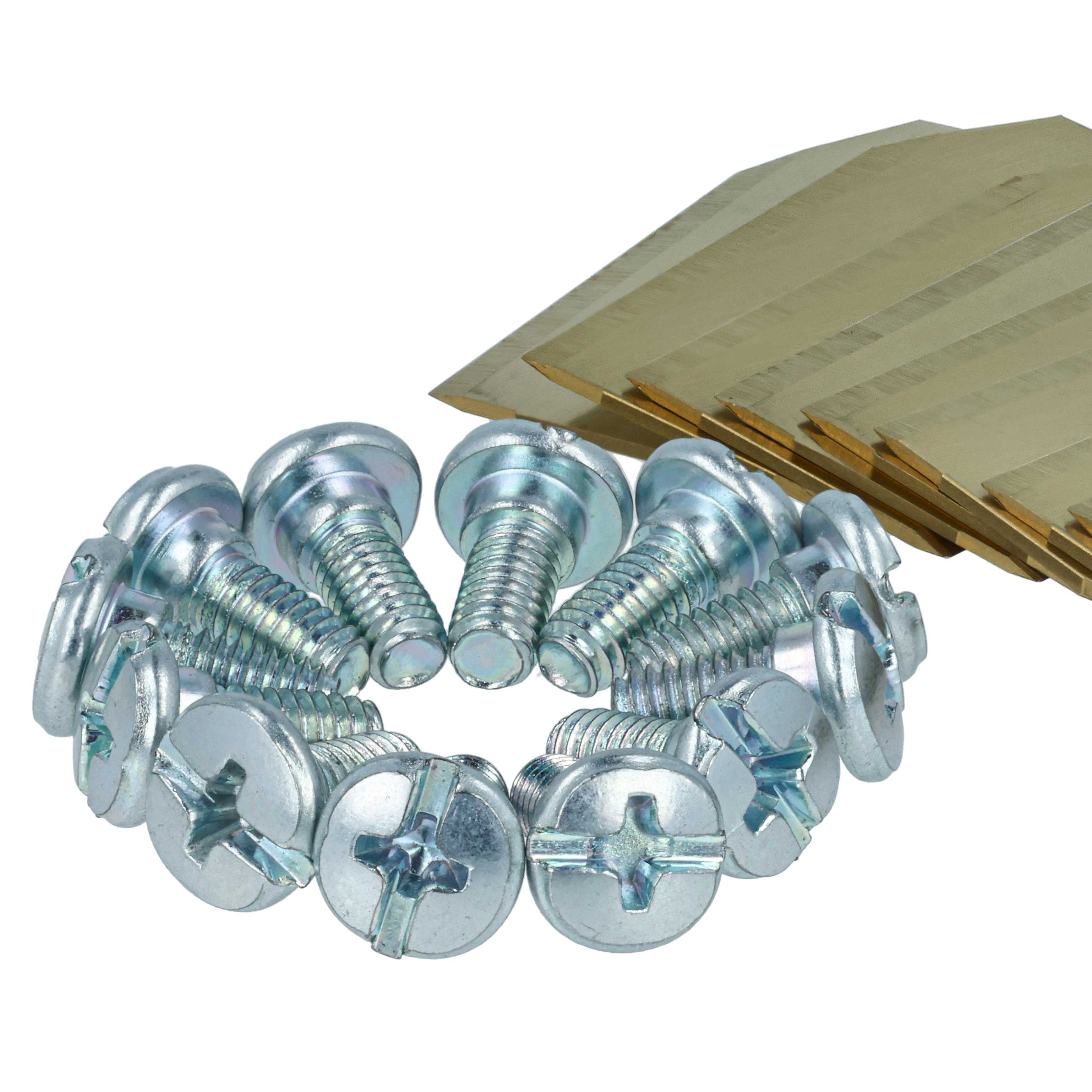 12x Exchange Blade replaces 505127801, 408720, 505127802 Cordless Lawnmower etc.titanium apatite, Silver