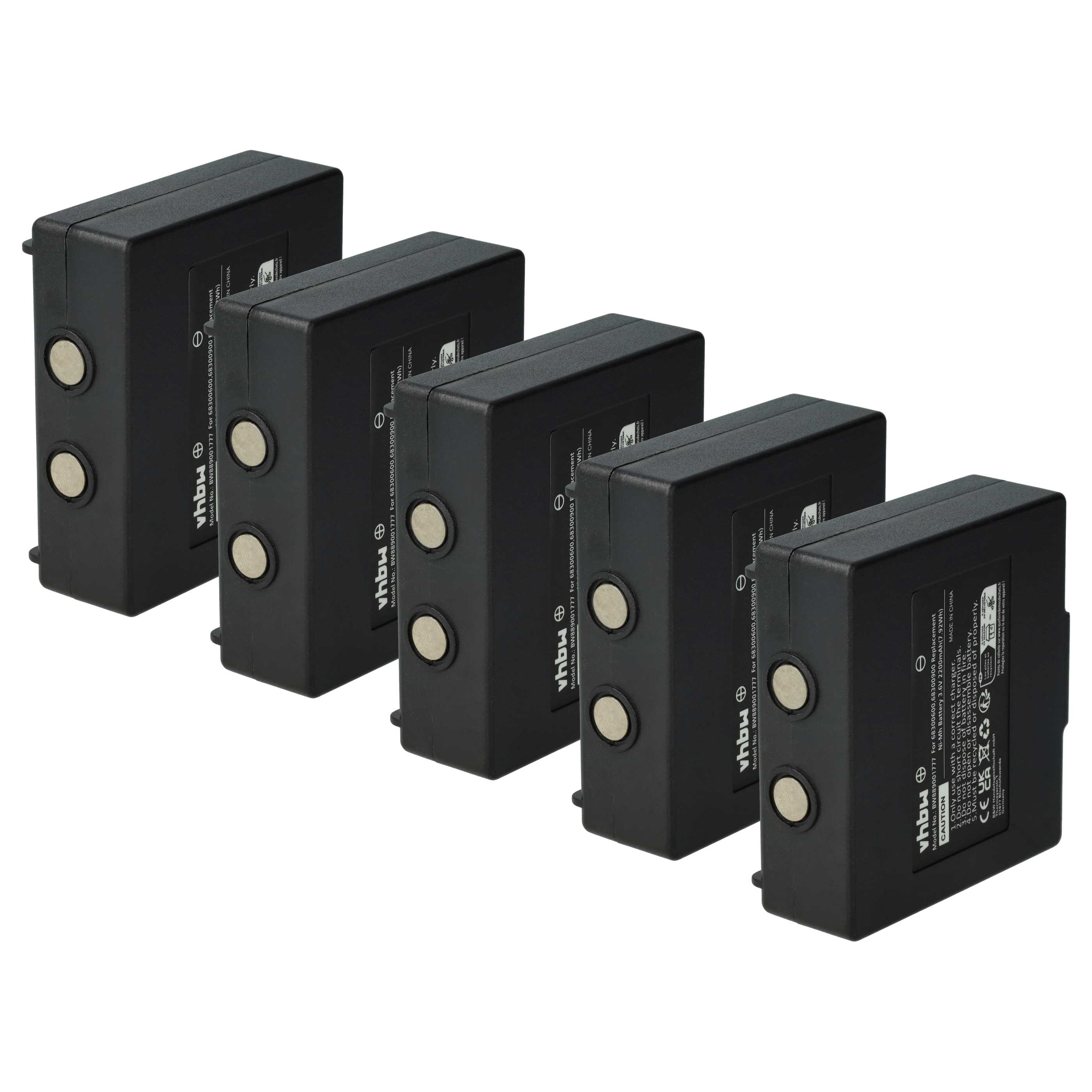Batterie (5 pièces) remplace Abitron KH68300990, EX2-22 - 2200mAh 3,6V NiMH