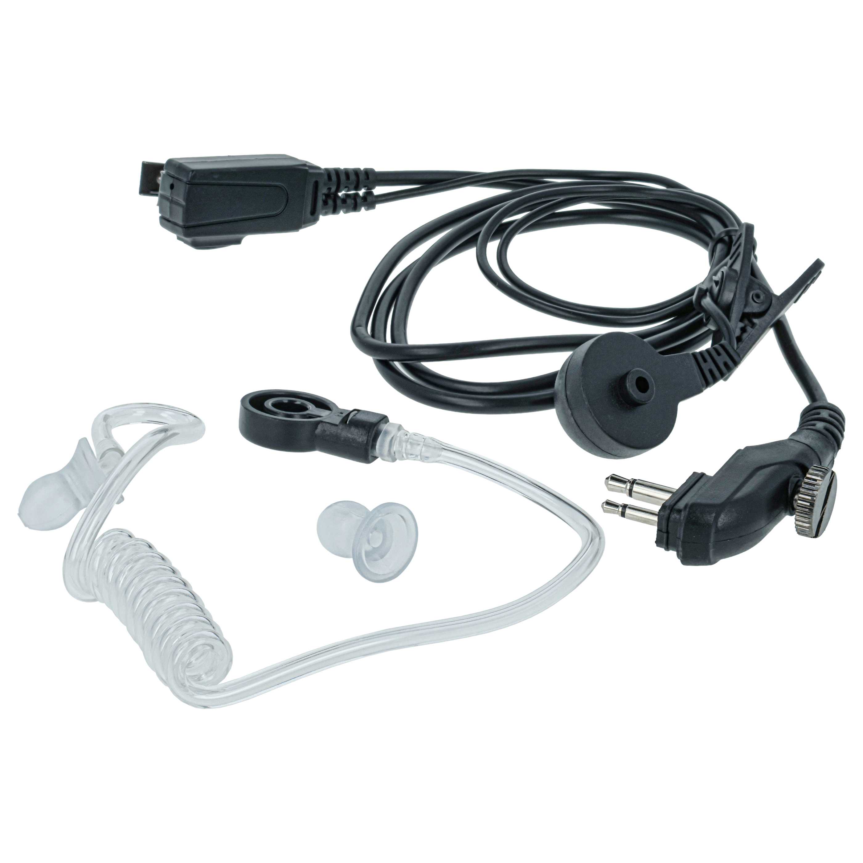 5x Security Radio Headset suitable for Hyt / Hytera PD500 - with PTT Microphone + Clip Mount + Phono Cable