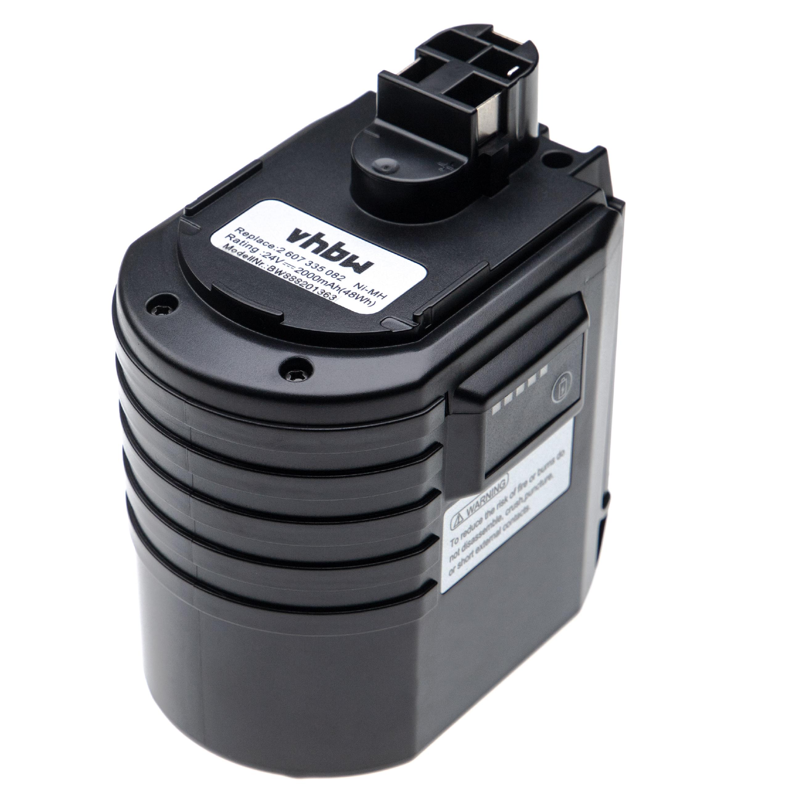 Batterie remplace Bosch 2 607 335 082, 1617334082, 2607335082 pour outil électrique - 2000 mAh, 24 V, NiMH