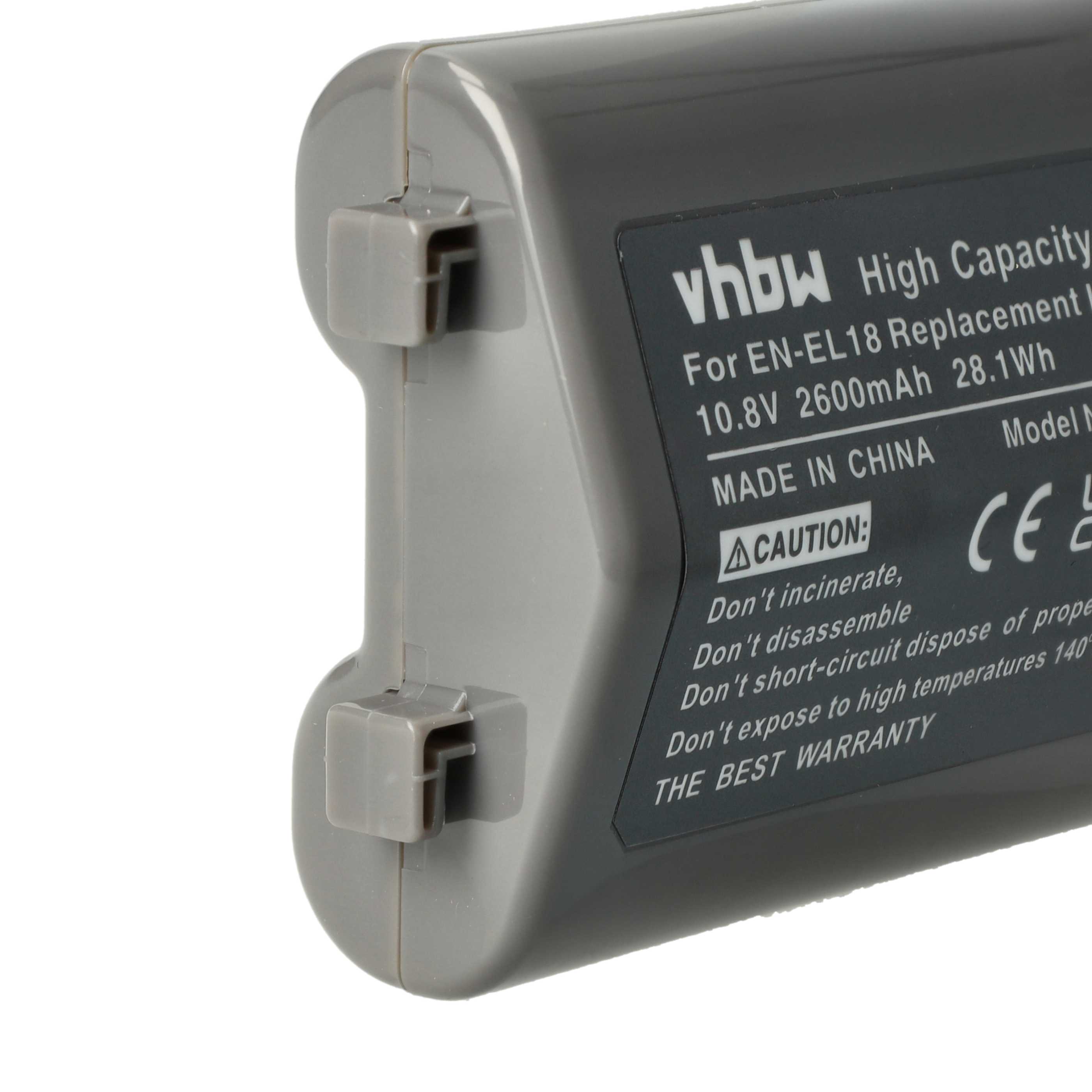 3x Akumulator do aparatu cyfrowego zamiennik Nikon EN-EL18 - 2600 mAh 10,8 V Li-Ion z chipem