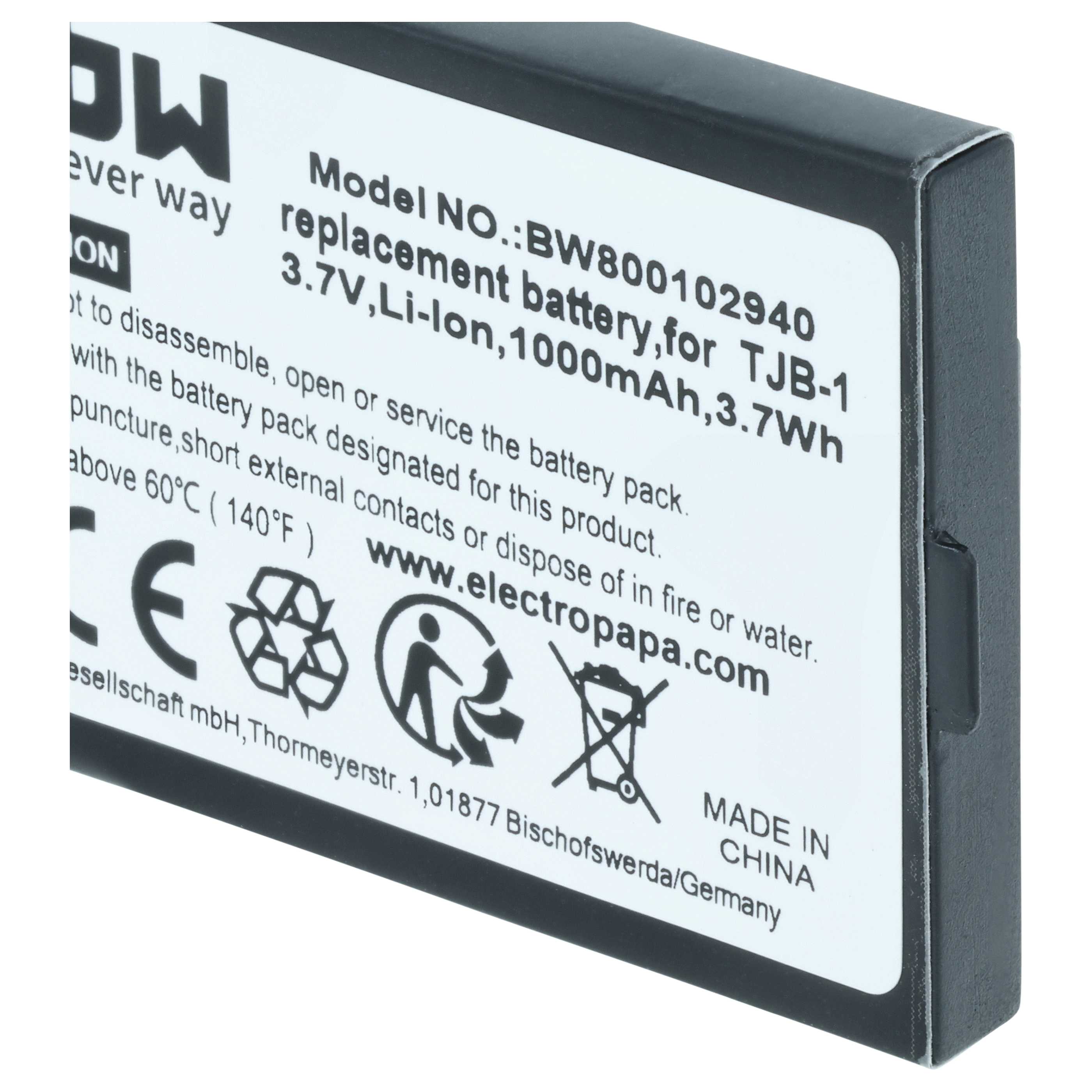 Akumulator do telefonu smartfona zamiennik Swissvoice TJB-1 - 1000 mAh 3,7 V Li-Ion