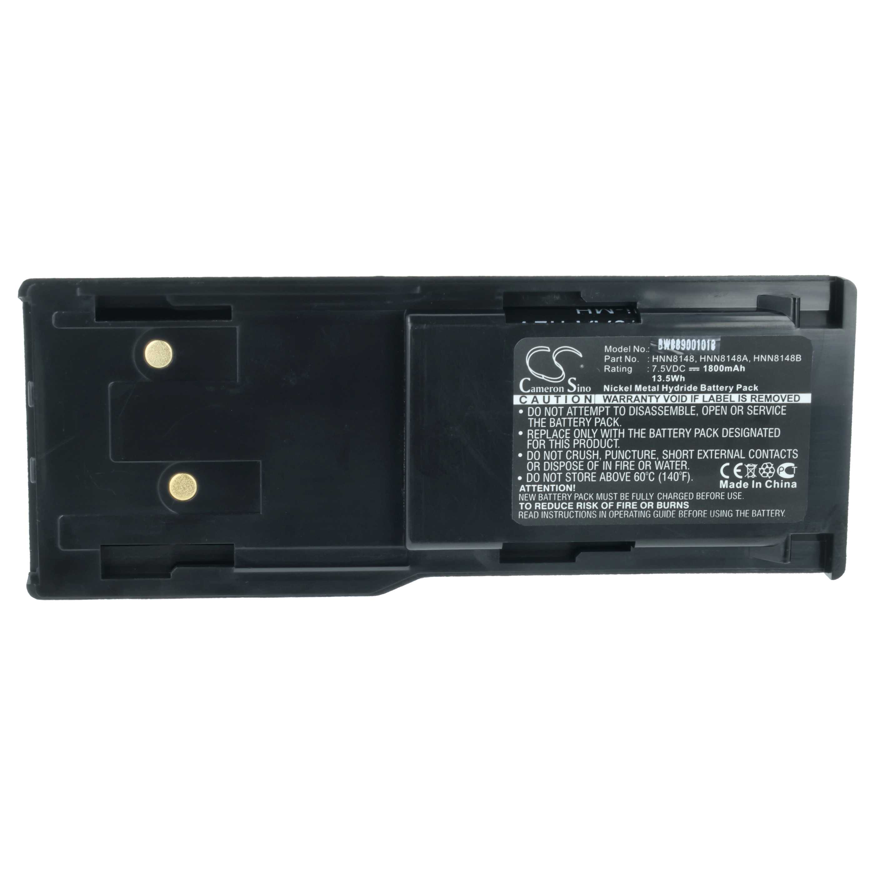 Radio 2x Battery replaces Motorola HNN8148C, HNN8148, HNN8148A, HNN8148B - 1800 mAh 7.5 V NiMH