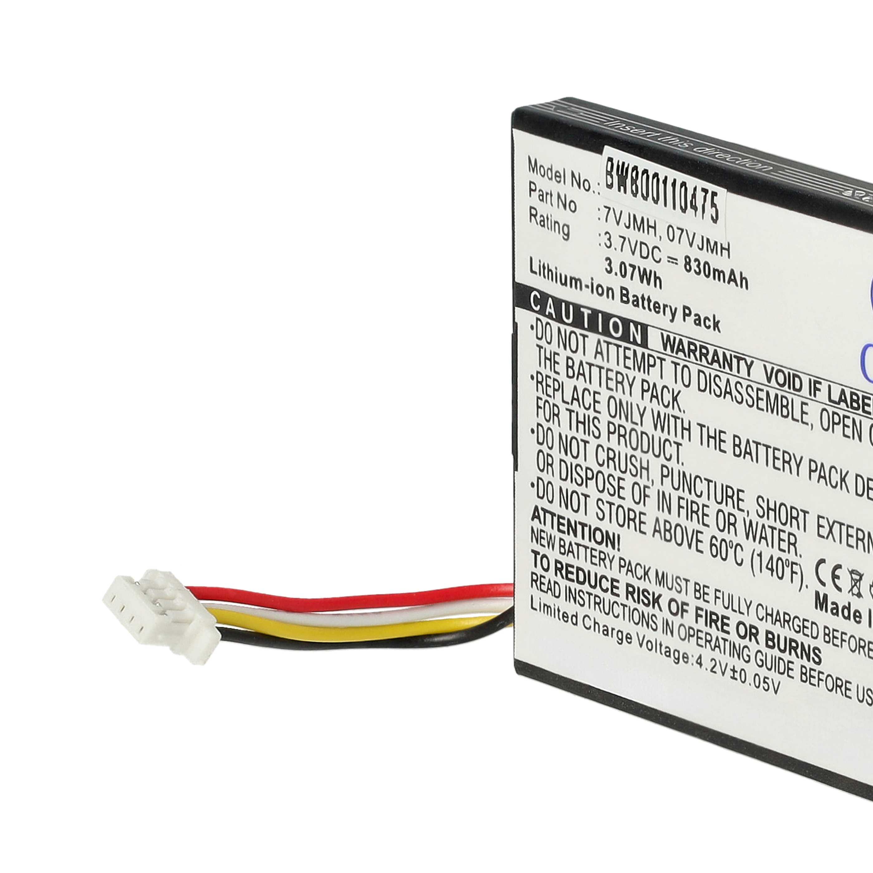 Batería reemplaza Dell 70K80, 07VJMH, T40JJ, 7VJMH, 070K80 para unidad RAID Dell - 830 mAh, 3,7 V