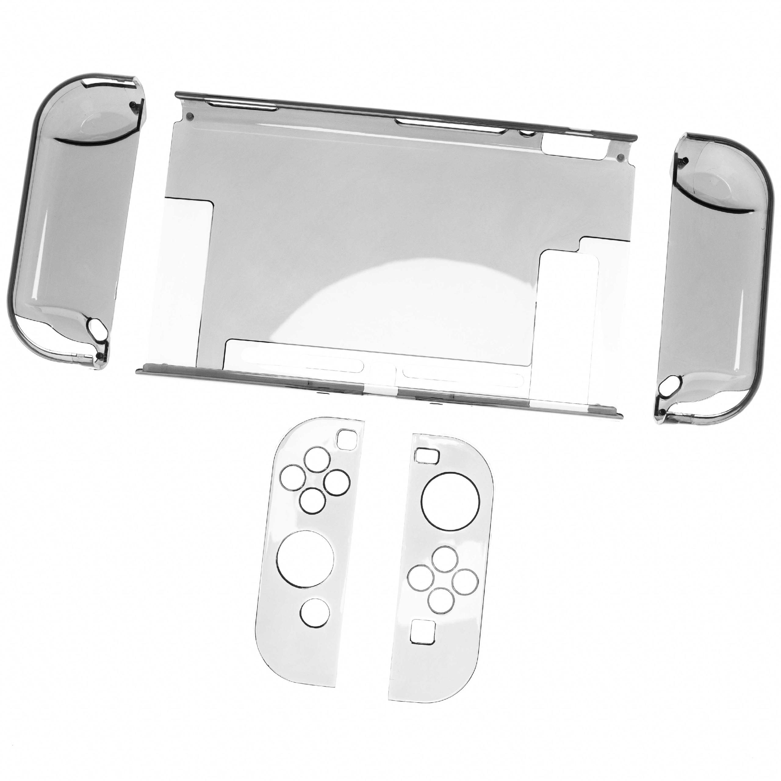 Hülle passend für Nintendo Switch Spielekonsole - Case Polycarbonat Schwarz Transparent