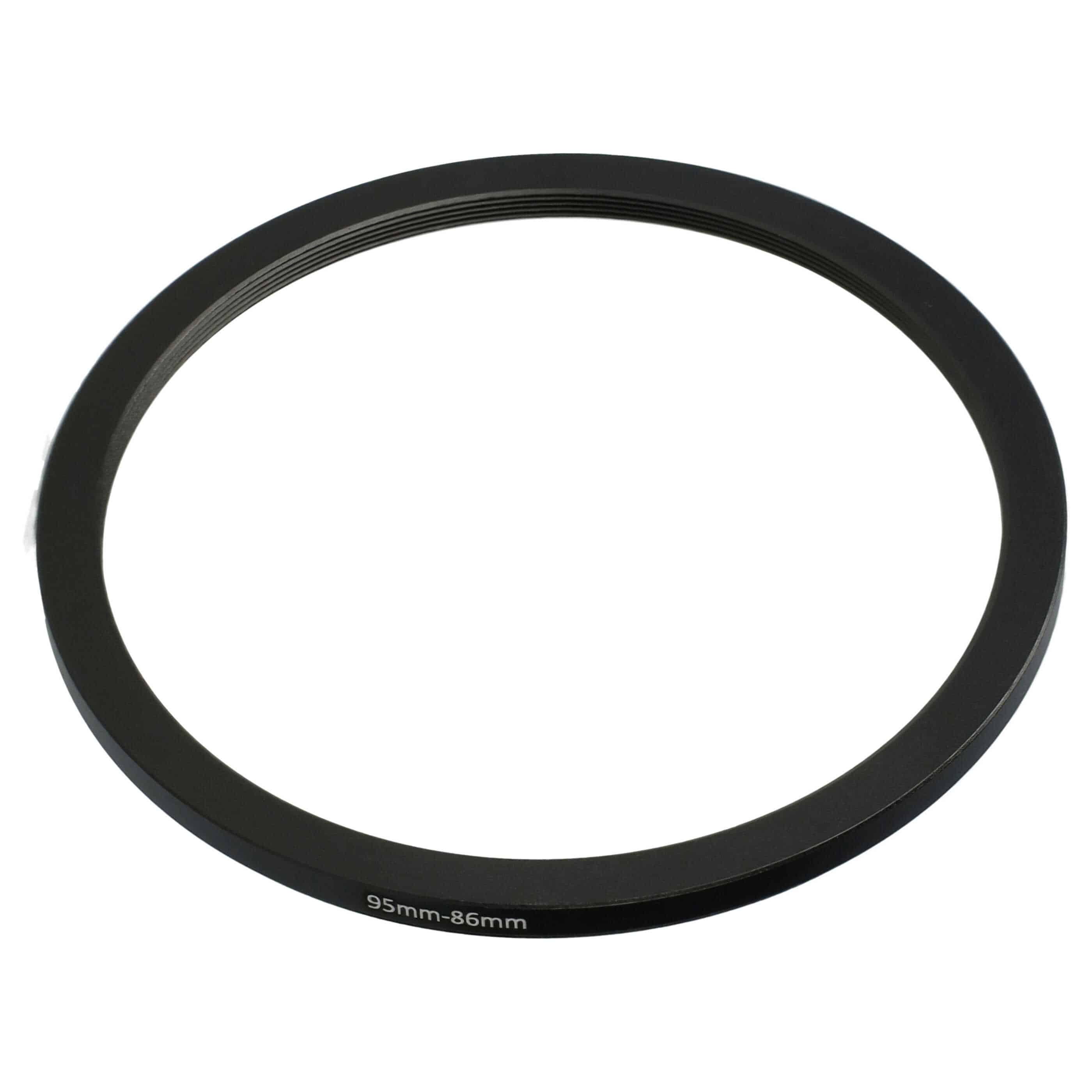 Redukcja filtrowa adapter Step-Down 95 mm - 86 mm pasująca do obiektywu - metal, czarny