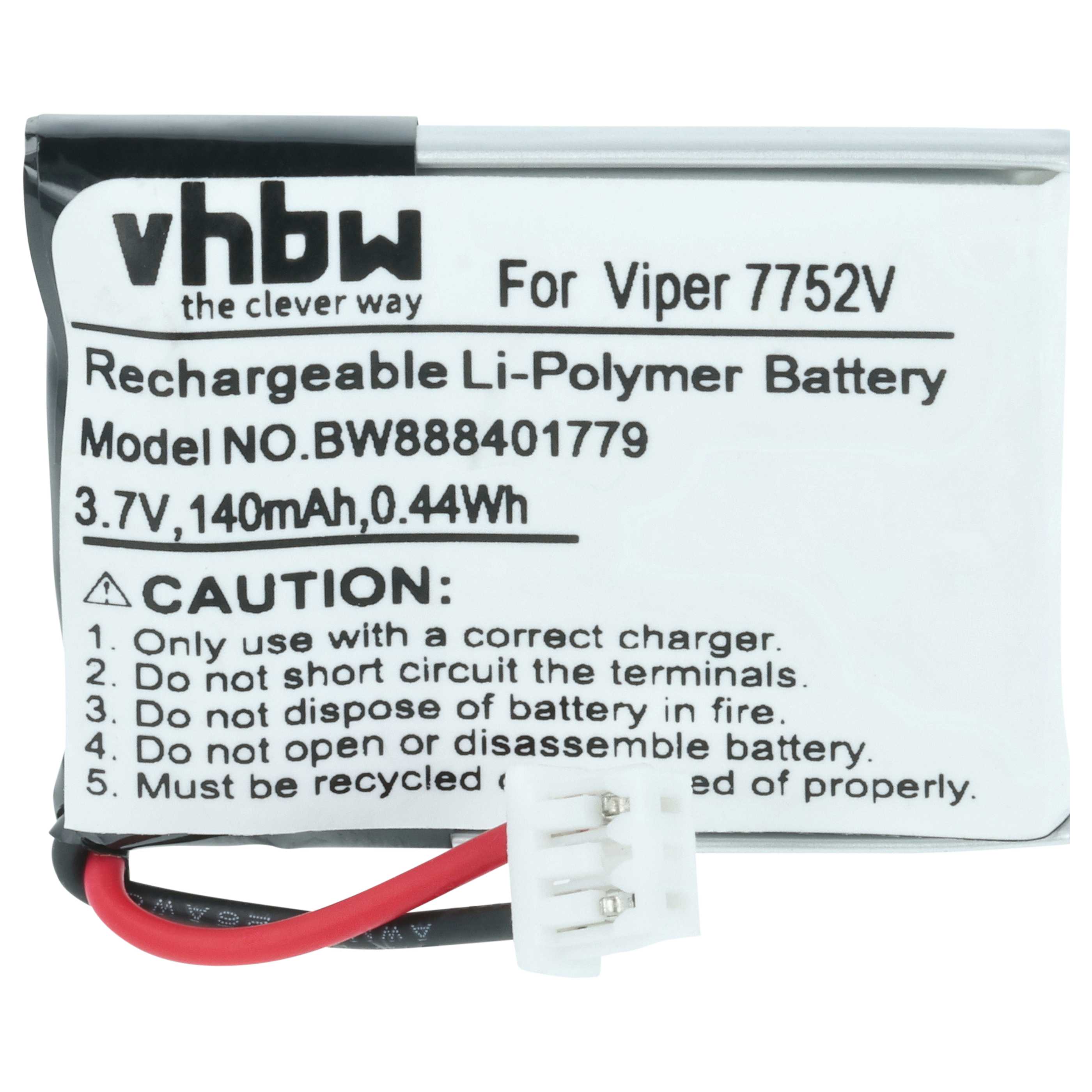 Remote Control Battery replaces Viper GEB402025 - 120 mAh 3.7 V Li-polymer
