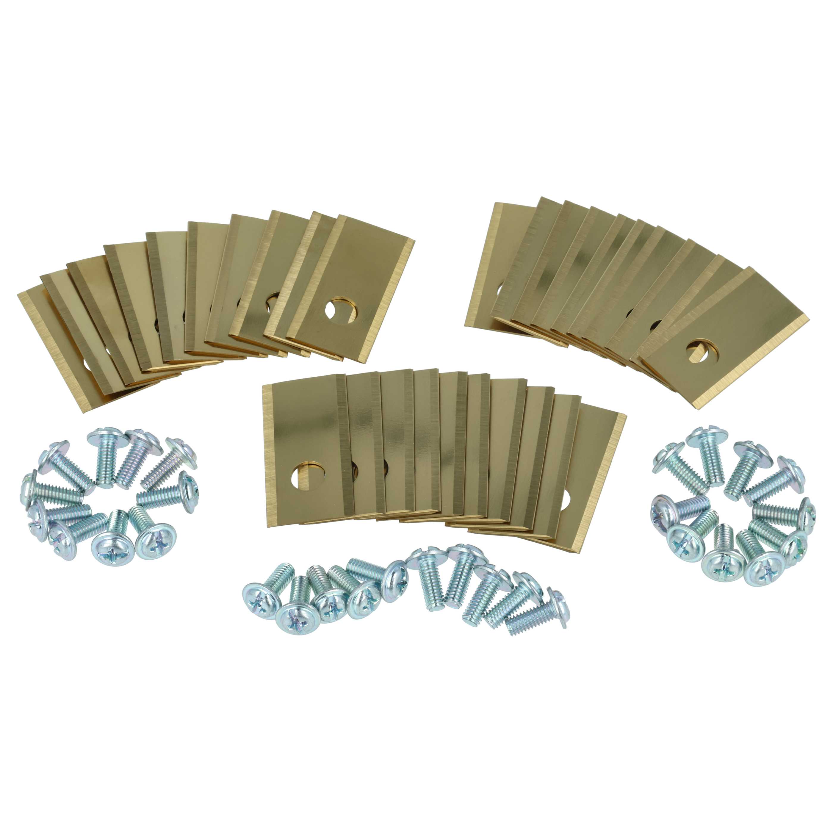 30x Lames pour tondeuse Philips, Scheppach, Worx, Landxcape – Couteaux apatite de titane, Silber Gold