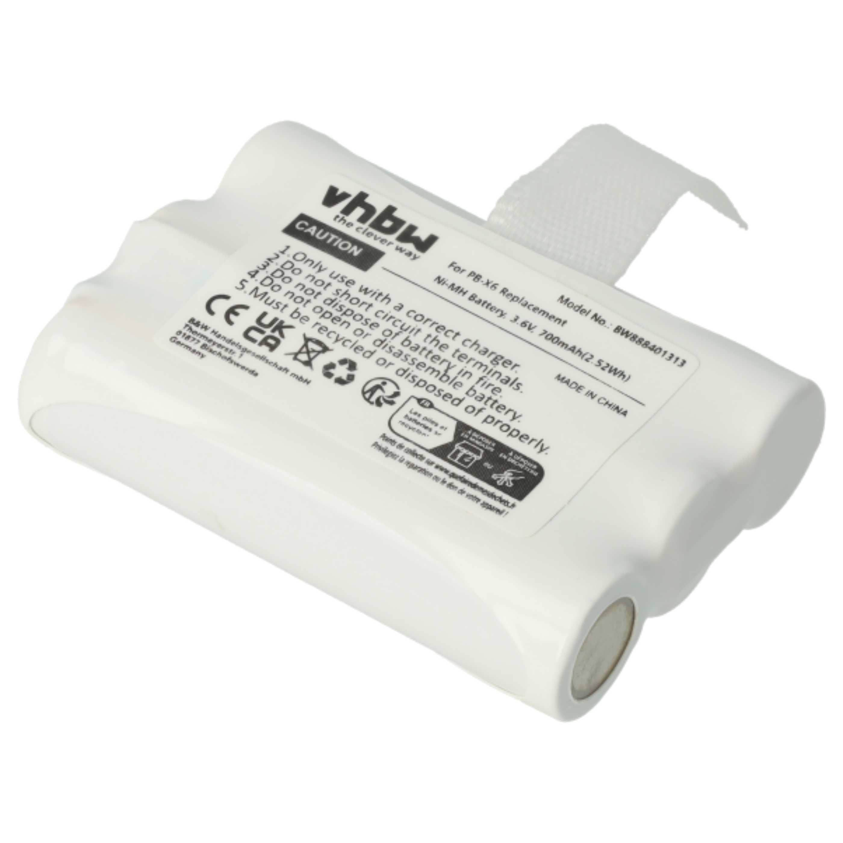 Radio 2x Battery replaces Midland PB-X6 - 700 mAh 3.6 V NiMH
