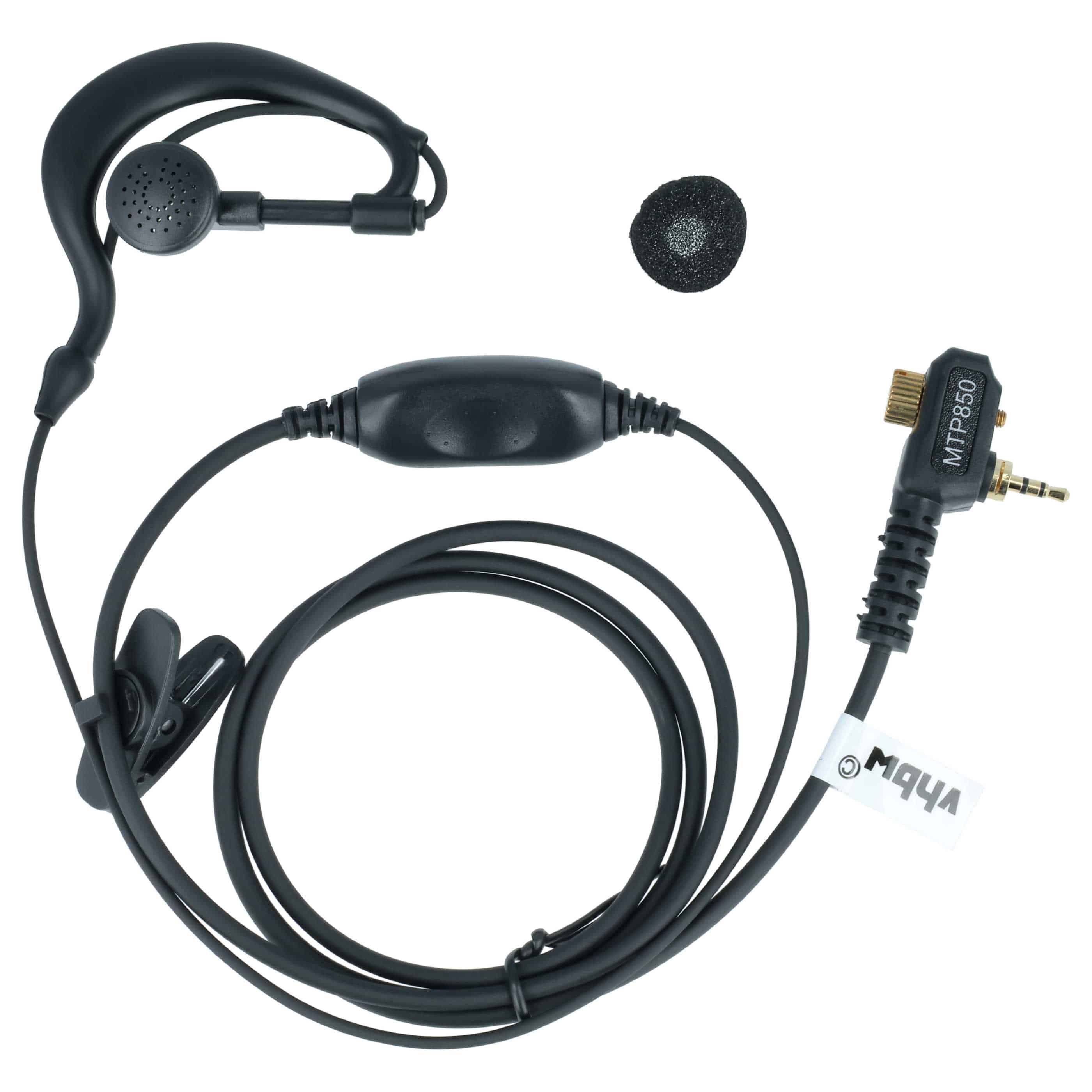 Security Radio Headset as Replacement Motorola FTN6583 - "Take Call Button", Clip Mount