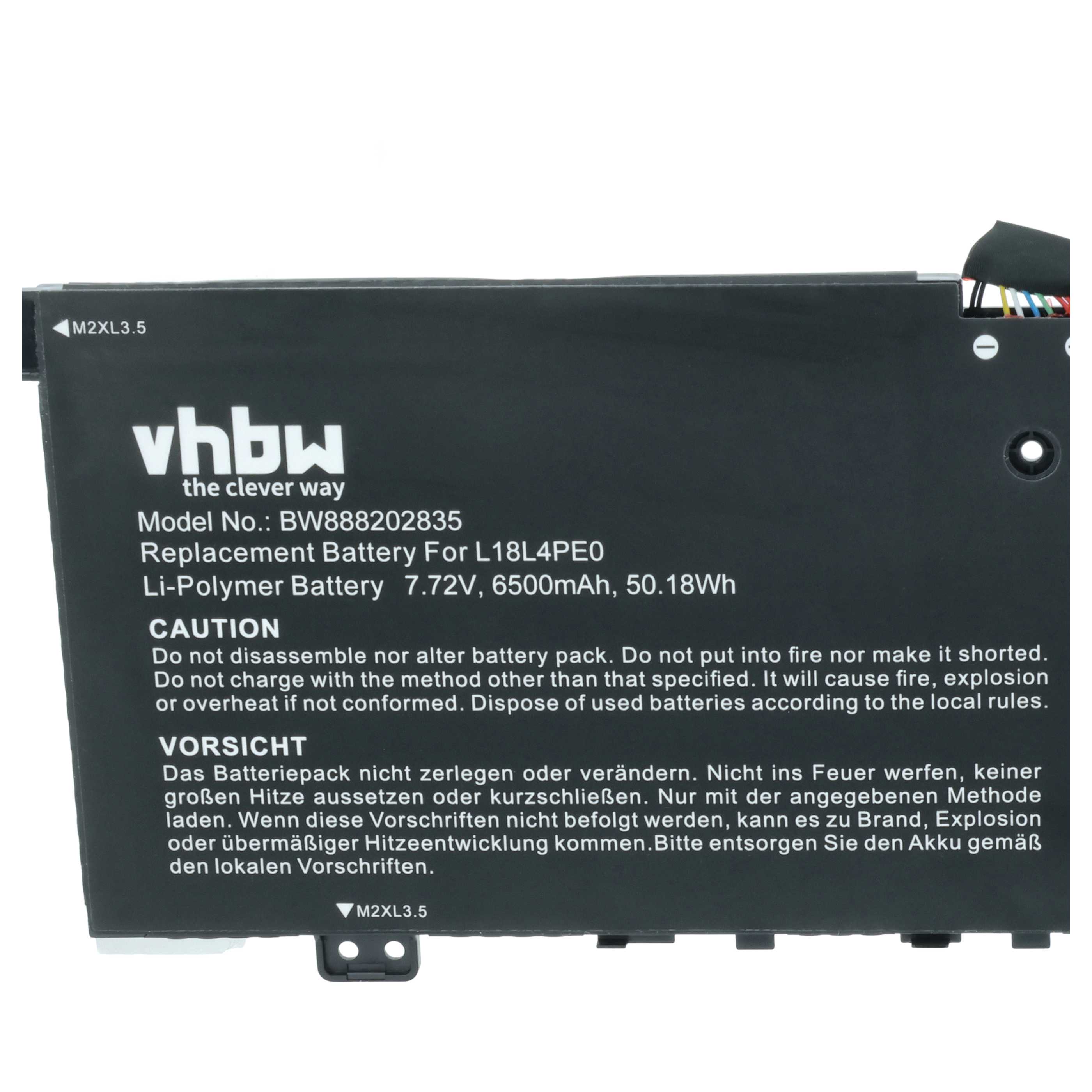 Akumulator do laptopa zamiennik Lenovo 5B10U40209, 5B10U40210, 5B10W67185, 5B10W67296 - 6500 mAh 7,72 V LiPo