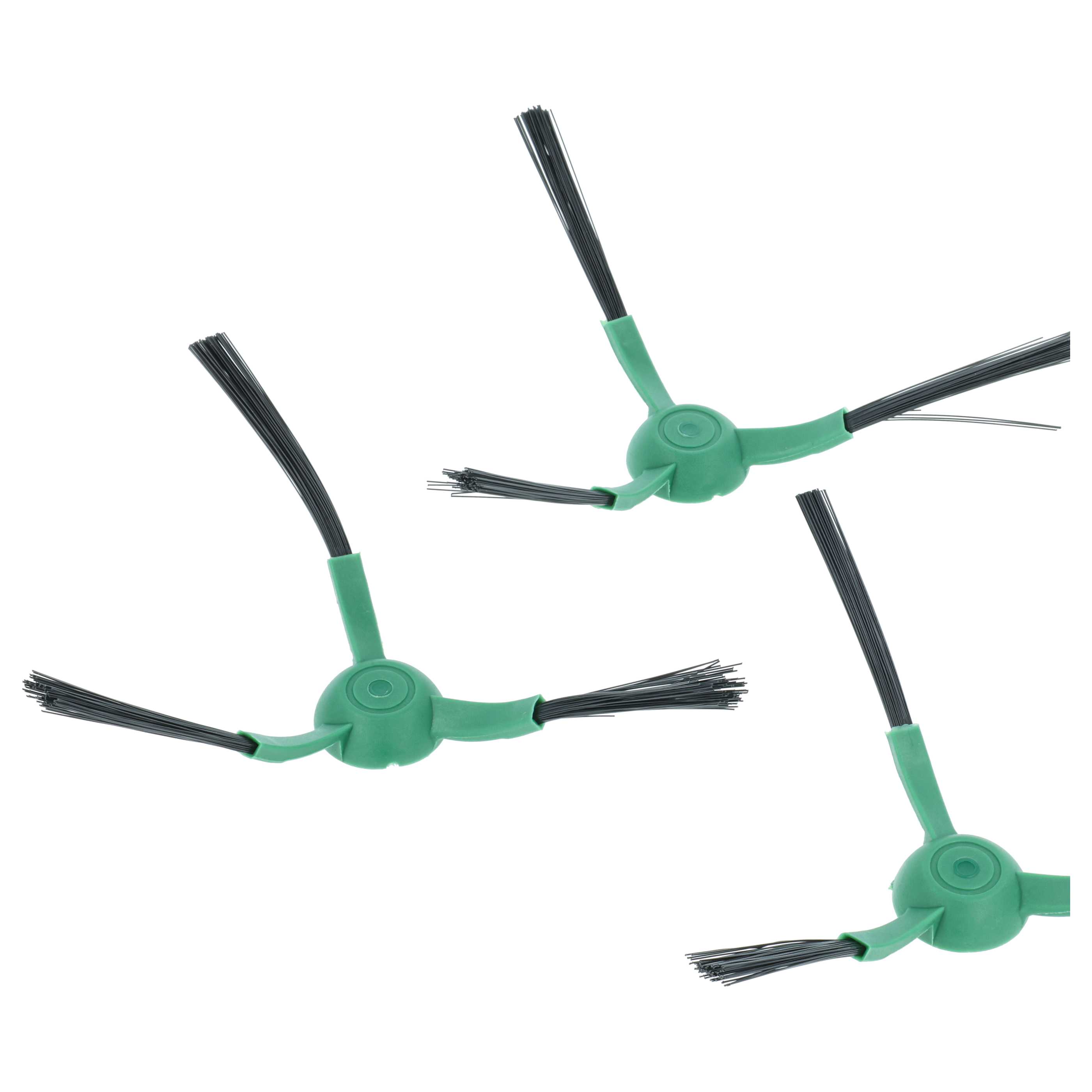 3x Side Brush suitable for iRobot Roomba Robot Vacuum Cleaner - 3-armed, black, green