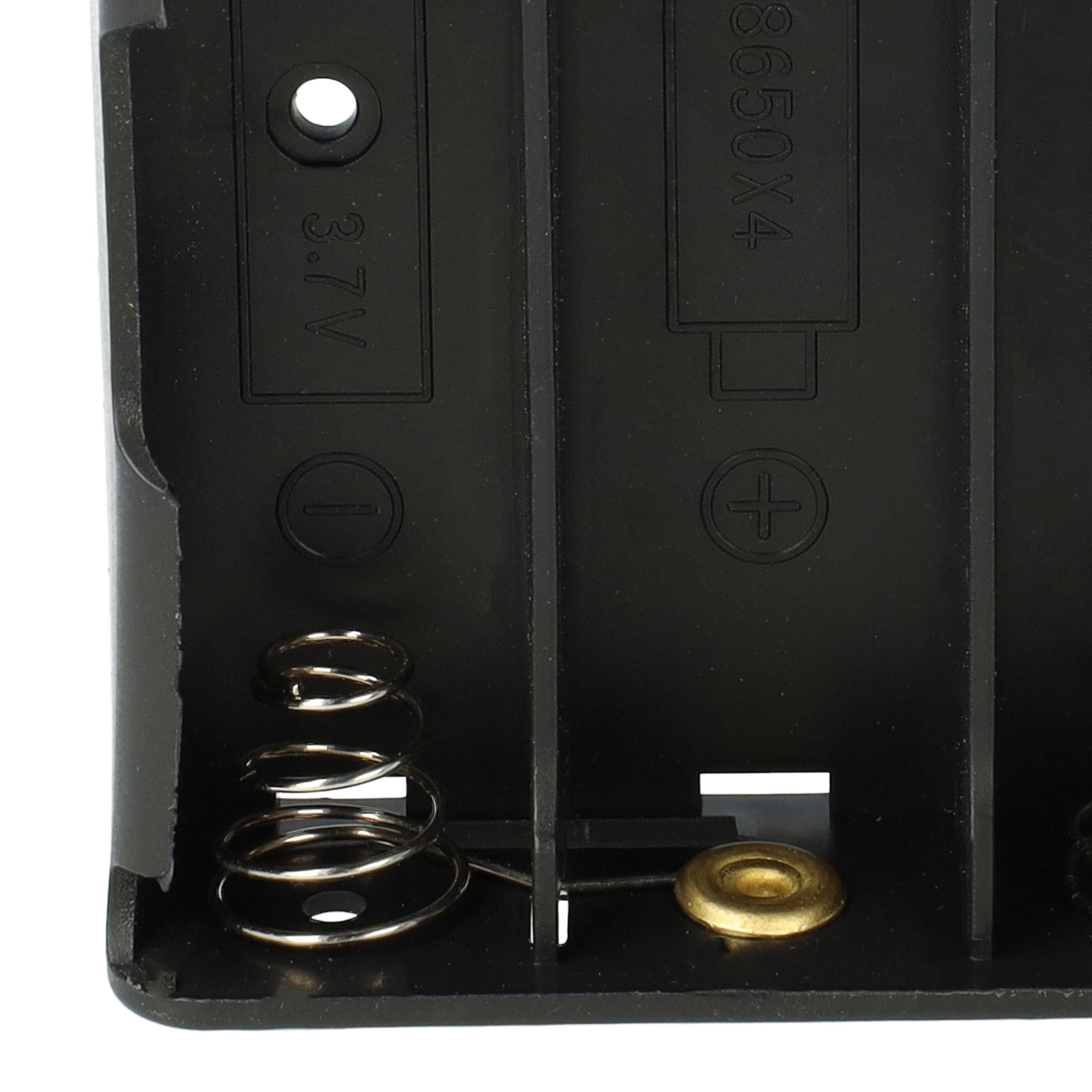 Battery Holder Case 18650 for 4 Cells - Holder with Wire, Coil Spring
