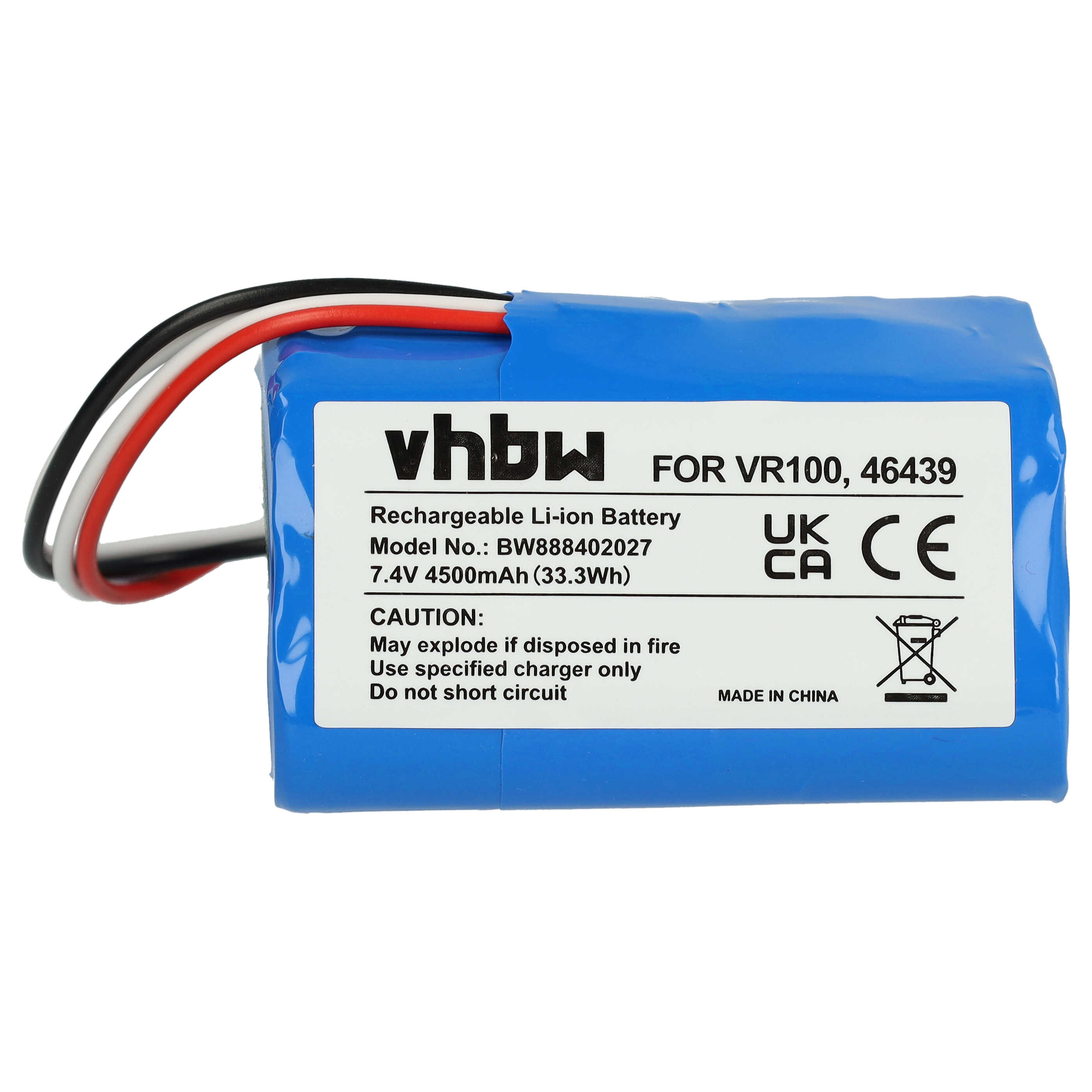 Batterie remplace Vorwerk PN46439, SCM61932, 46439 pour robot aspirateur - 4500mAh 7,4V Li-ion