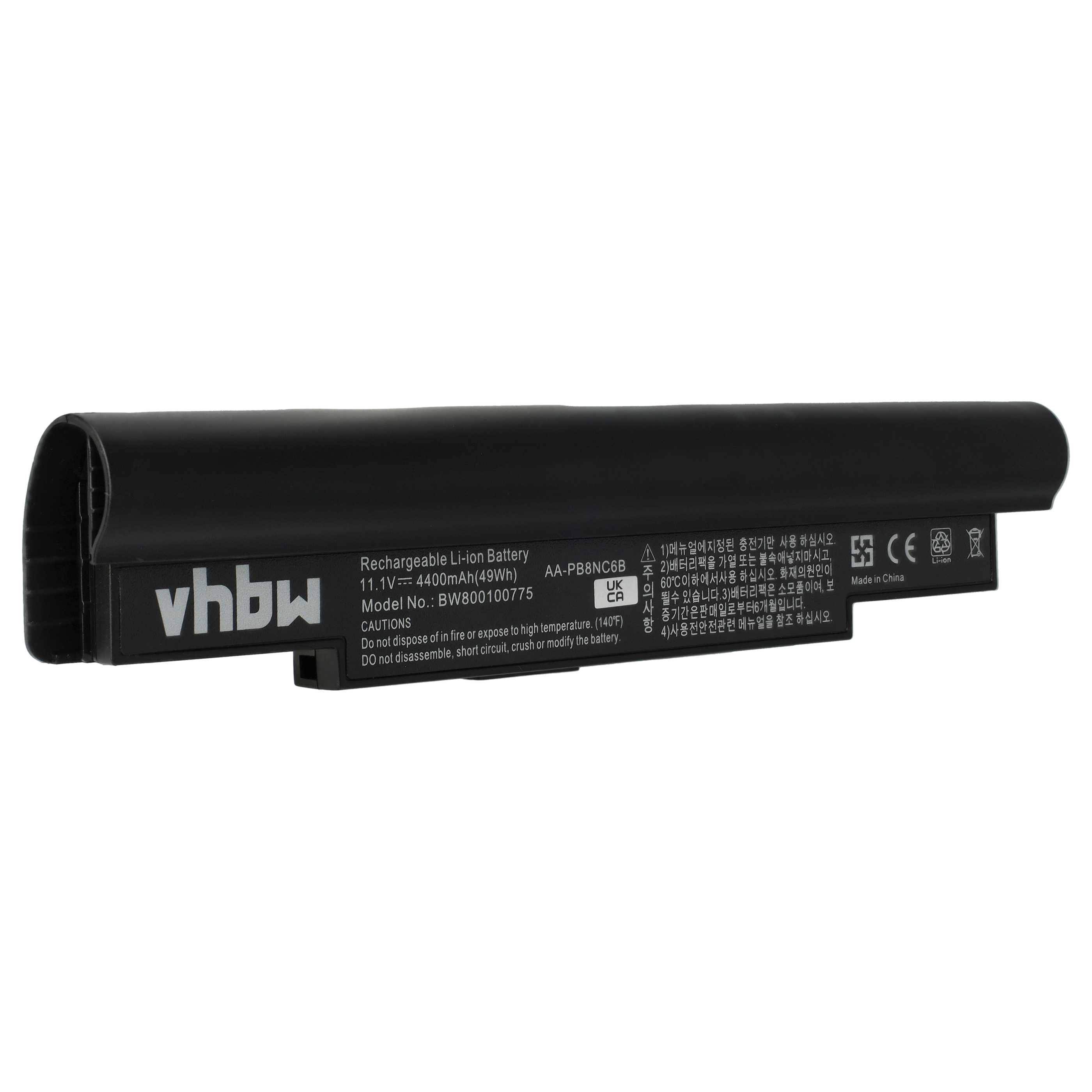 Notebook Battery Replacement for Samsung AA-PB8NC6B, , AA-PB8NC6M - 4400 mAh 11.1 V Li-Ion, black