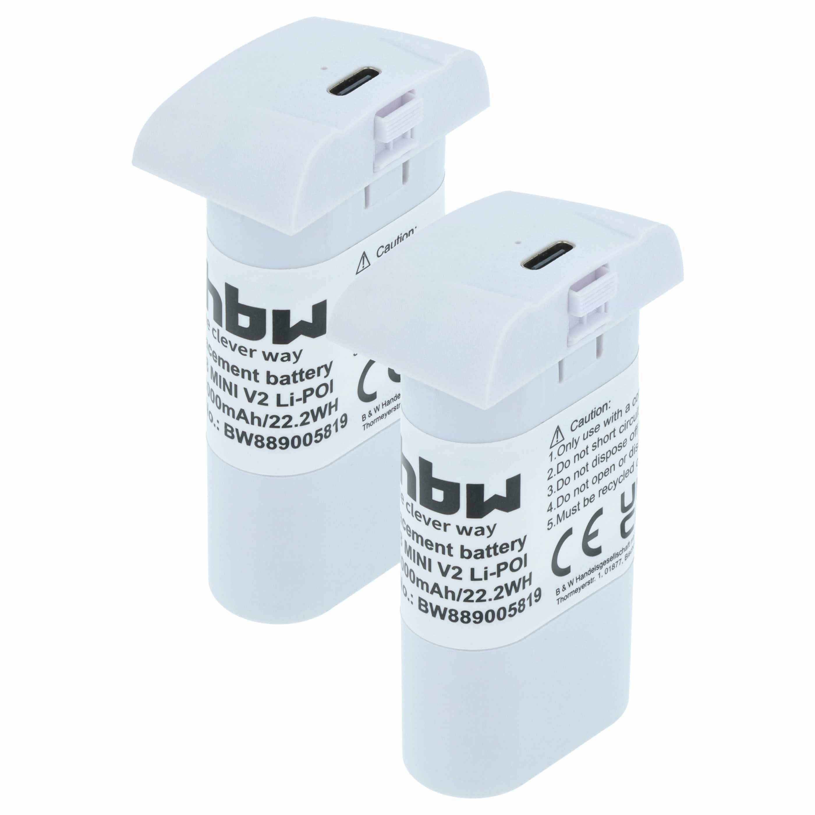 2x Batteries pour drone FIMI MINI 3, MINI 3 SE, X8 MINI, X8 Mini V2- 3000mAh 7,4V Li-polymère
