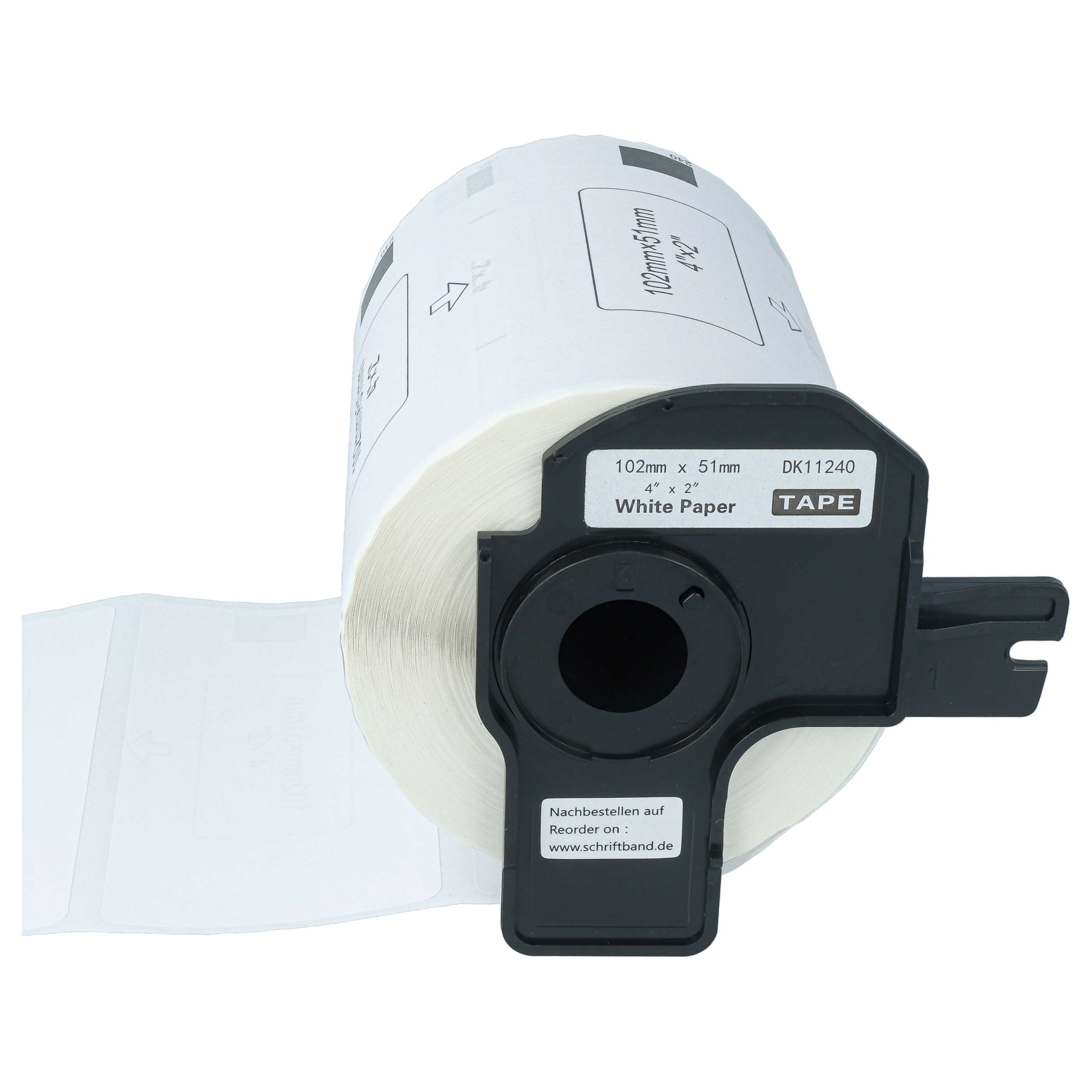 Étiquette remplacent Brother DK-11240 pour imprimante étiqueteuse - 102mm x 51mm + support