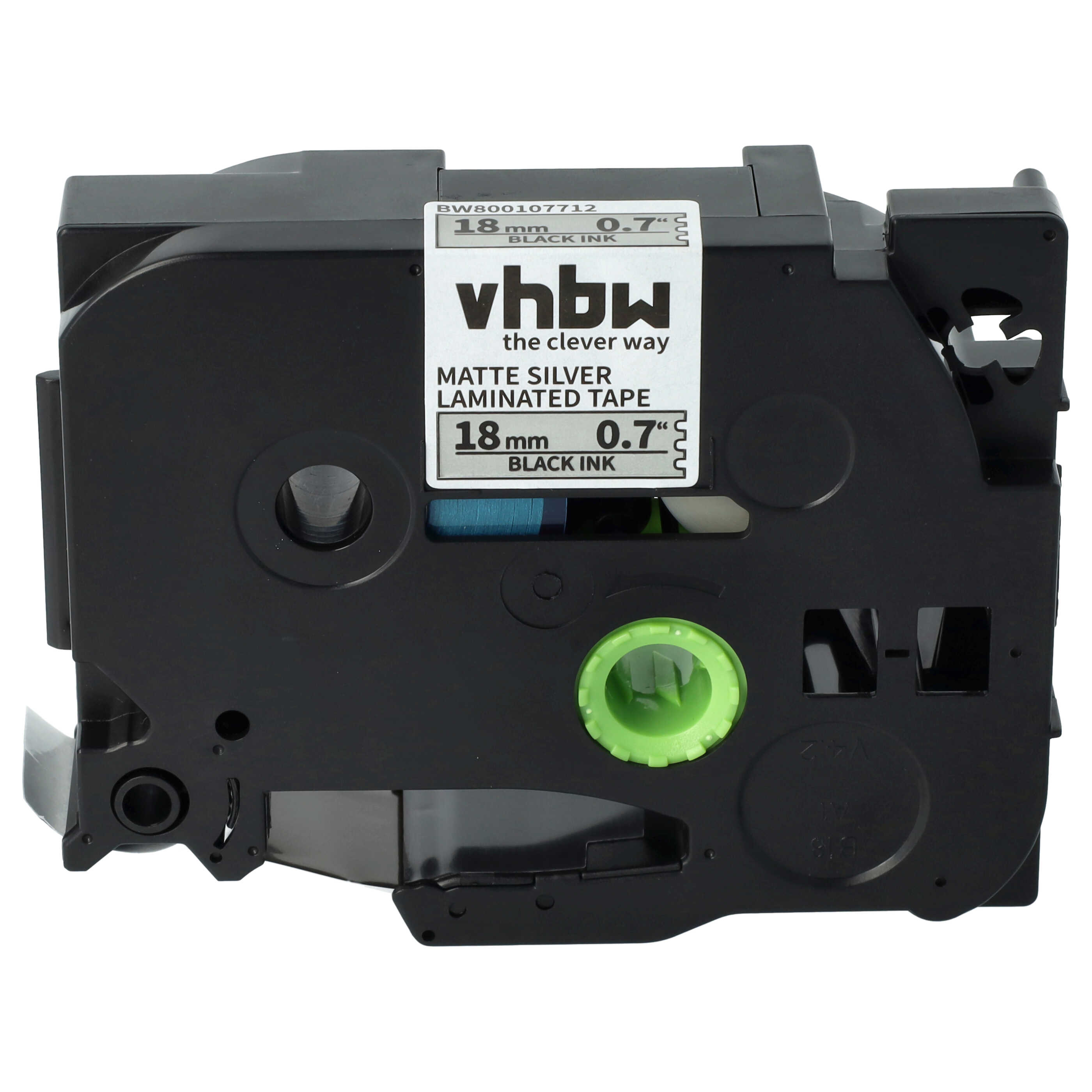 Label Tape as Replacement for Brother TZ-M941, TZE-M94 - 18 mm Black to Matt-Silver