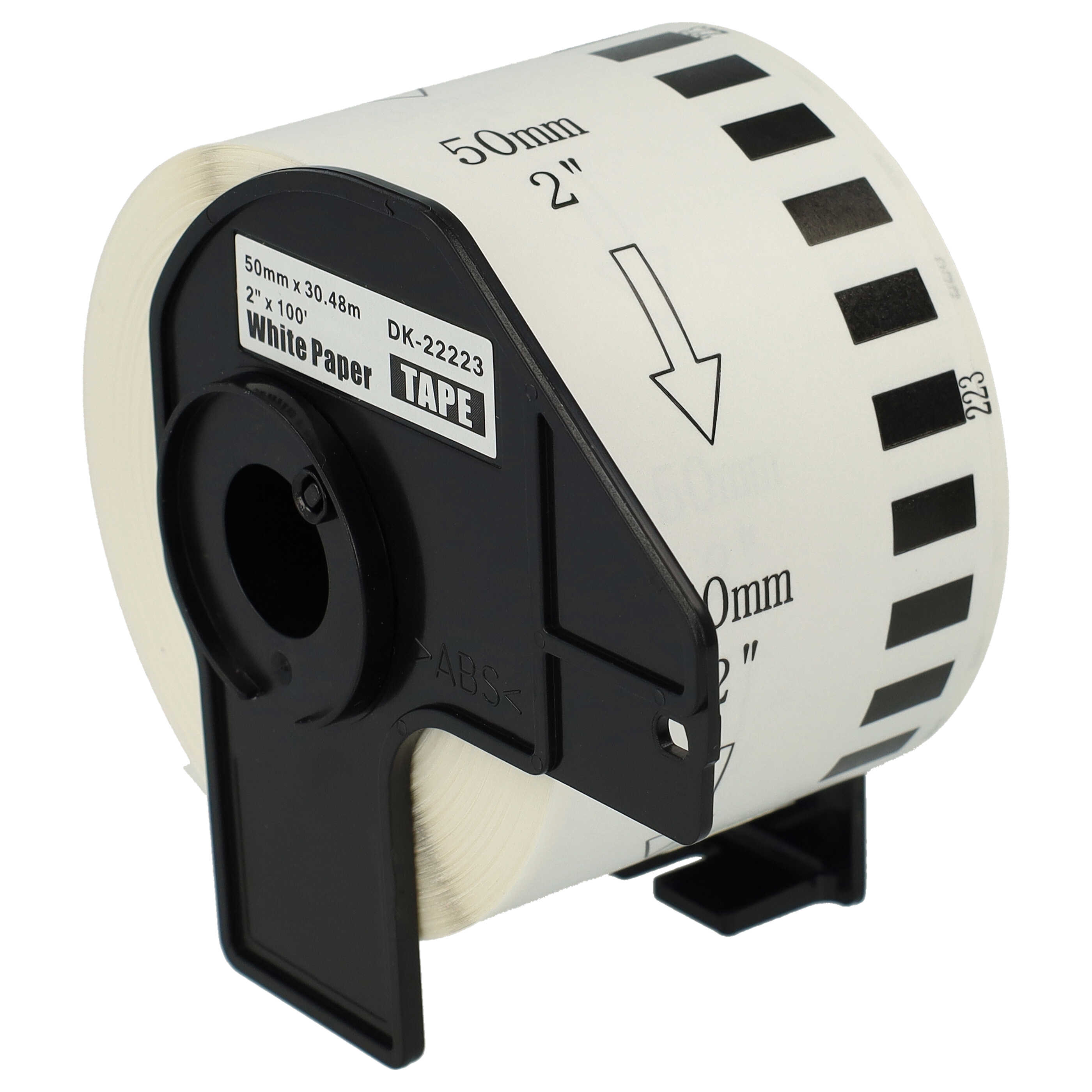 Labels replaces Brother DK-22223 for Labeller - Premium 50 mm x 30.48m + Holder