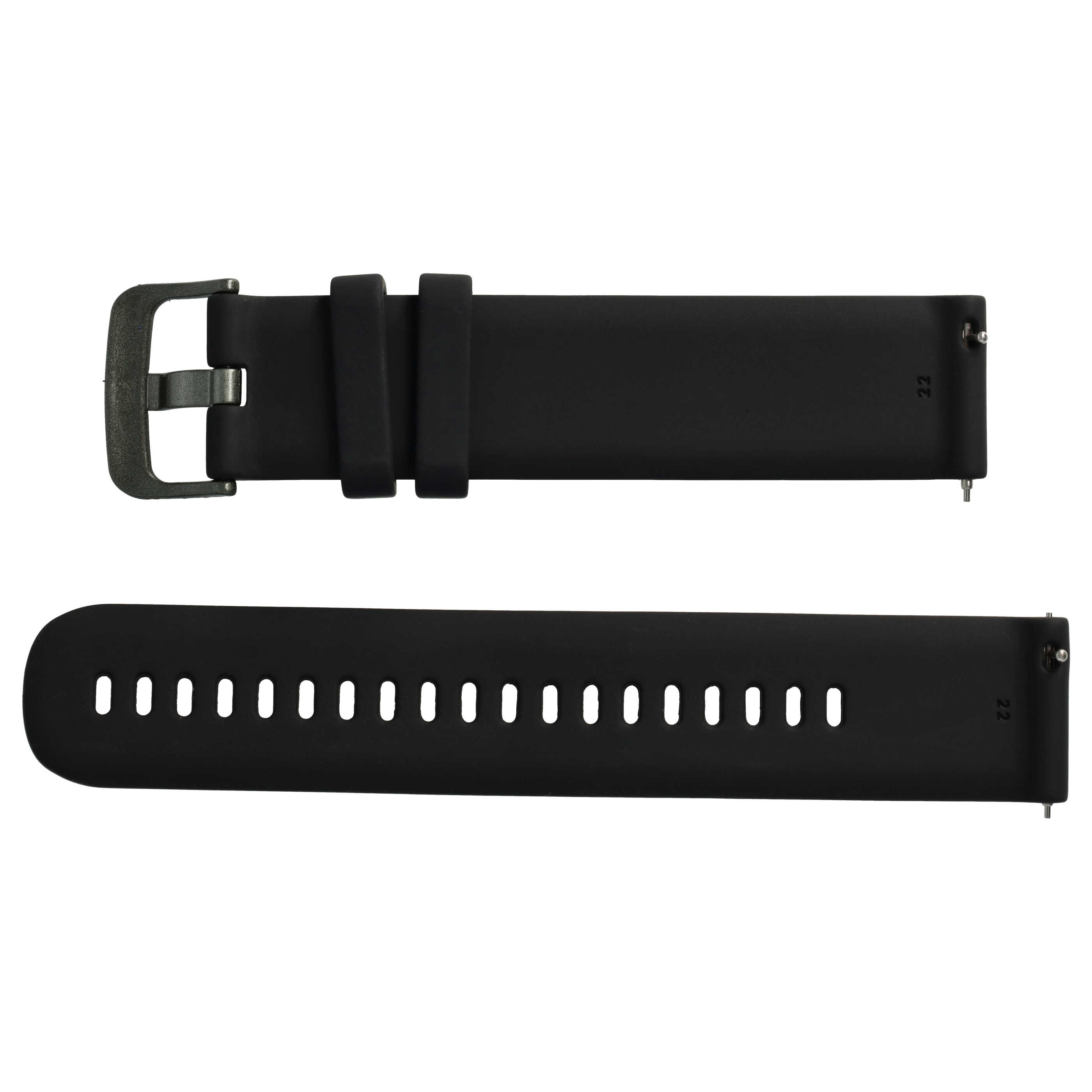 Armband L für Samsung Galaxy Watch Smartwatch - Bis 270 mm Gelenkumfang, Silikon, schwarz