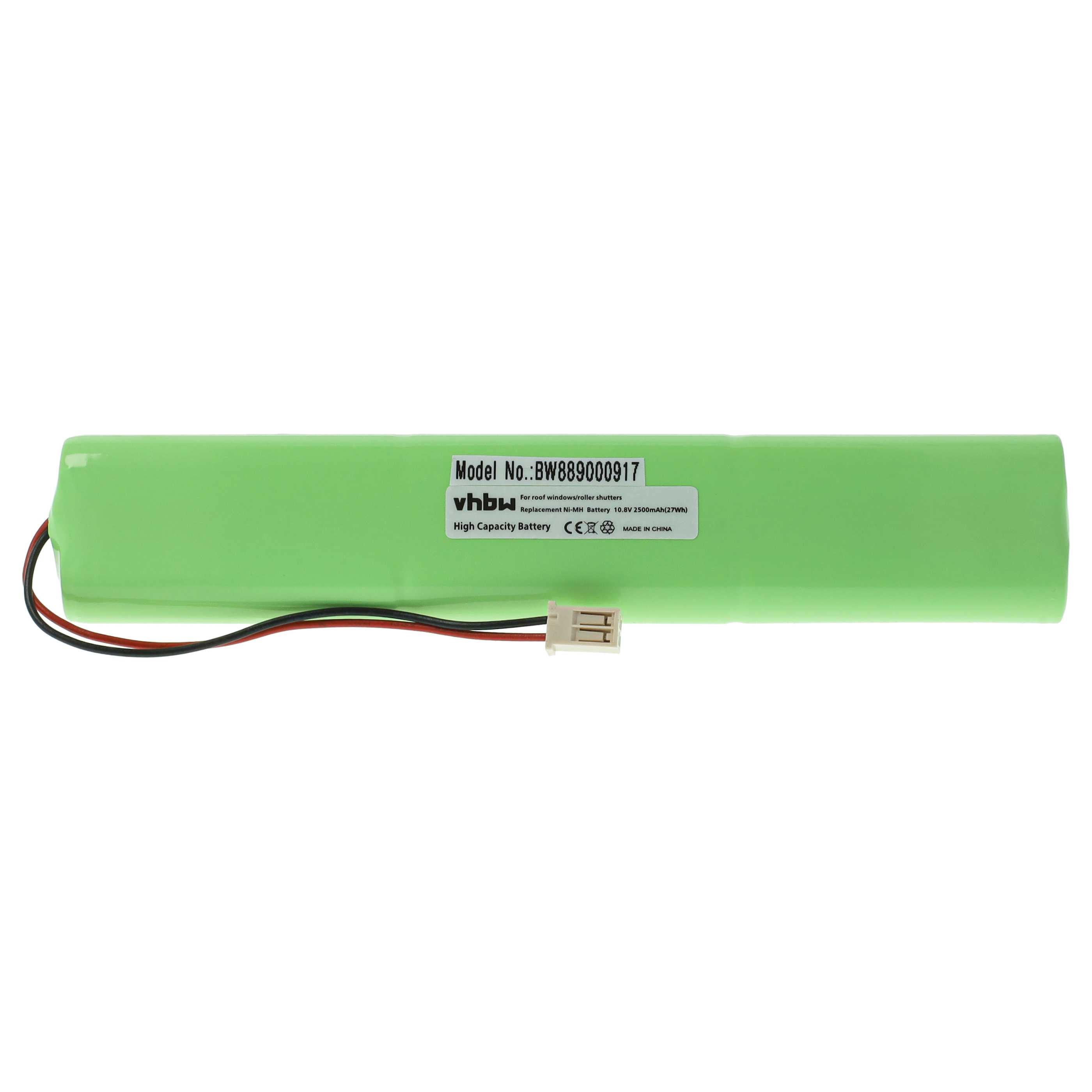 Charger incl. Battery (2500 mAh) replaces Velux 946933, 946930 for Velux NiMH Batteries