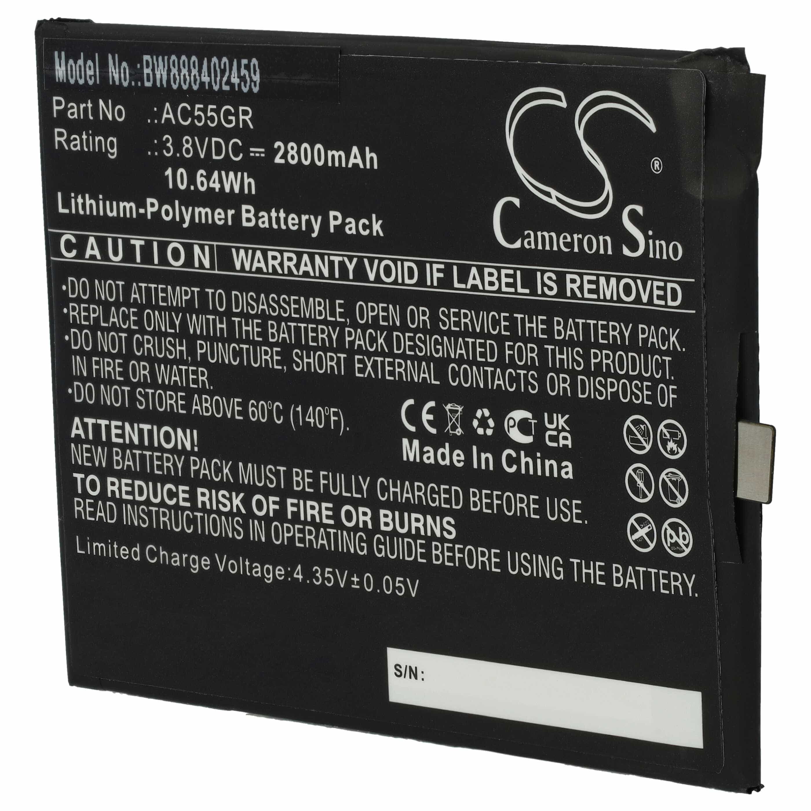 Mobile Phone Battery Replacement for Archos AC55GR - 2800mAh 3.8V Li-polymer