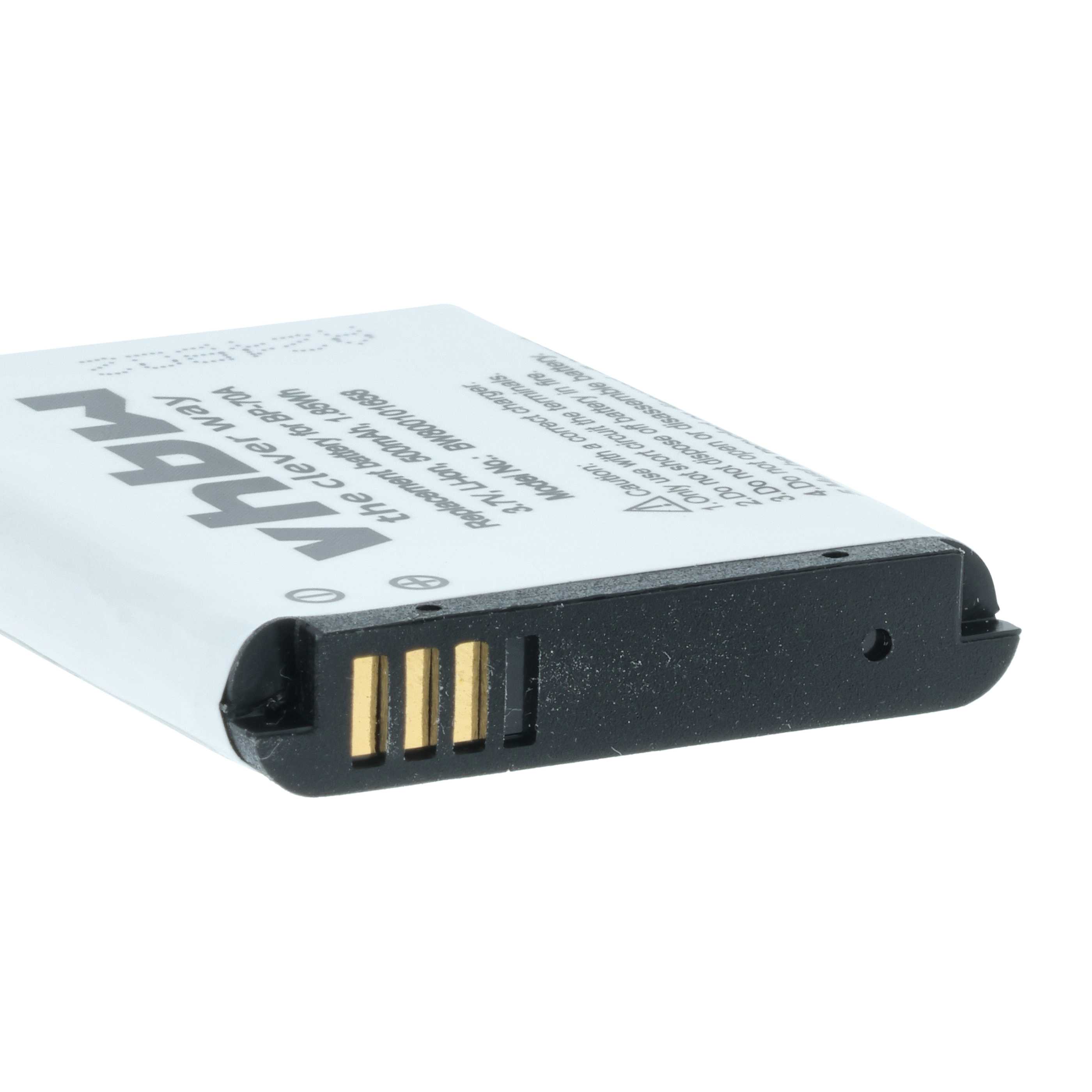 Batteria sostituisce Samsung BP70a, BP-70a, SLB-70A, EA-BP70A per fotocamera - 500mAh 3,6V Li-Ion