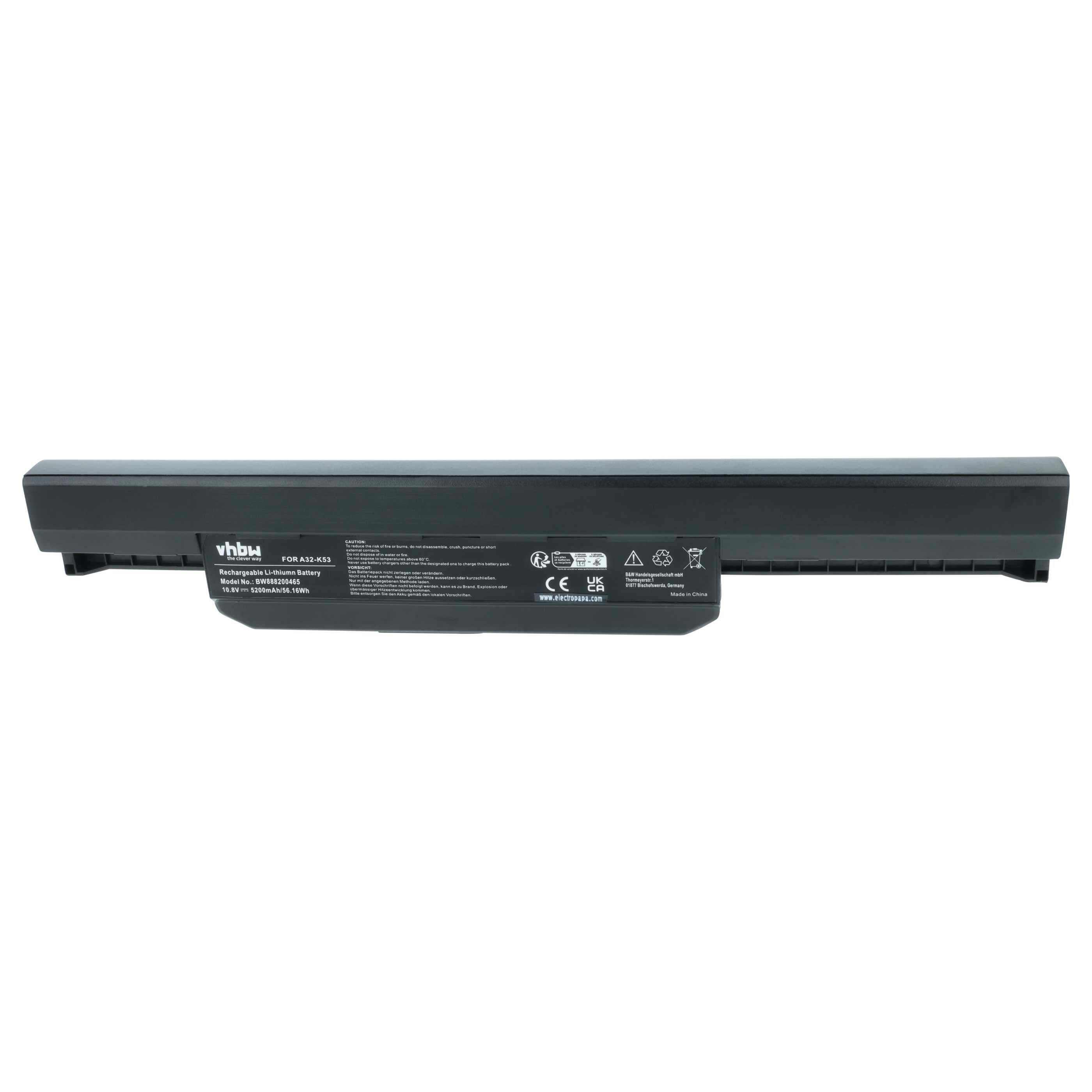 Akumulator do laptopa zamiennik Asus 07G016H31875M, A31-K53, 0B20-00X50AS - 5200 mAh 10,8 V Li-Ion, czarny