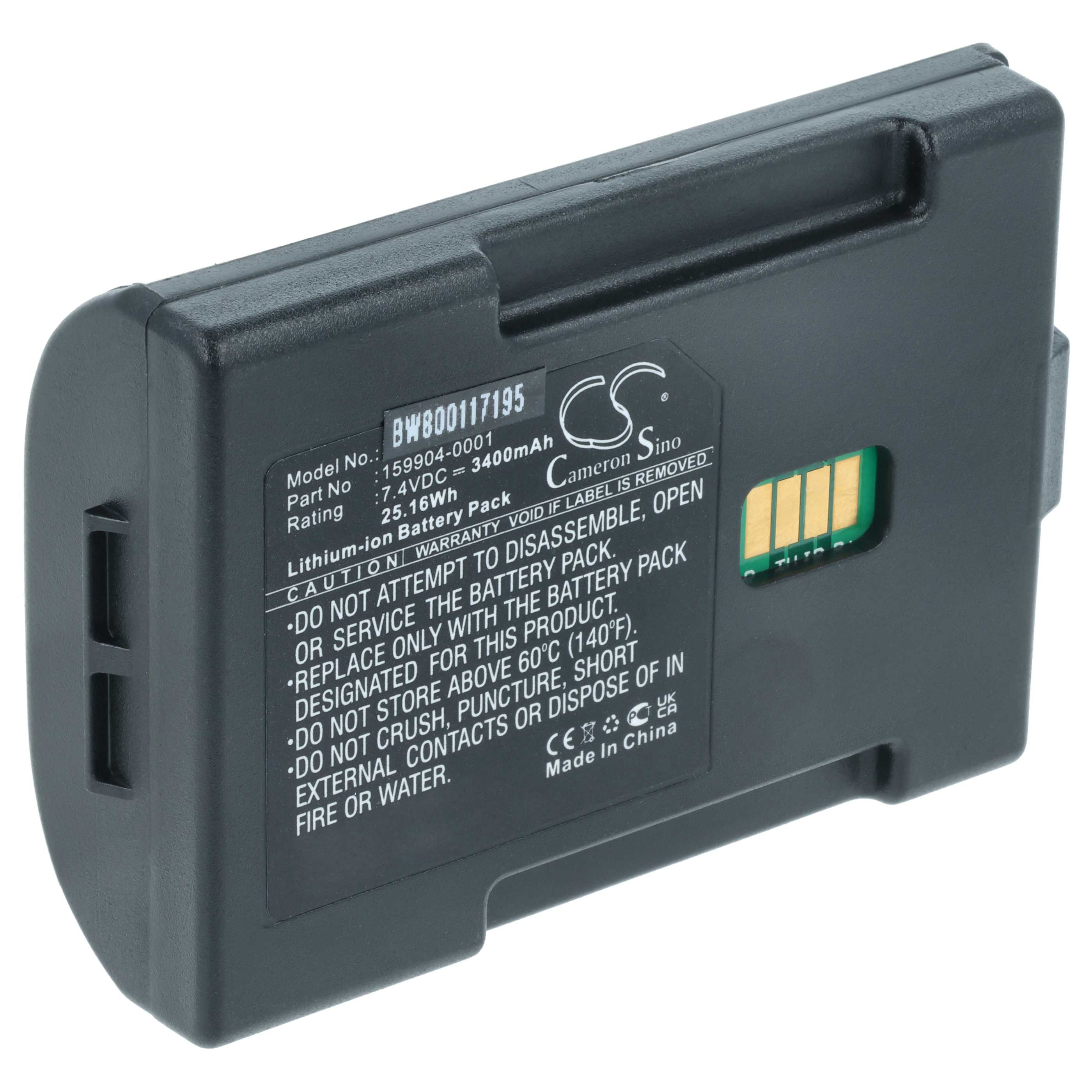 Akku als Ersatz für LXE 161772-0001, 163467-0001, 159904-0001 für Lxe Barcodescanner - 3400mAh 7,4V Li-Ion