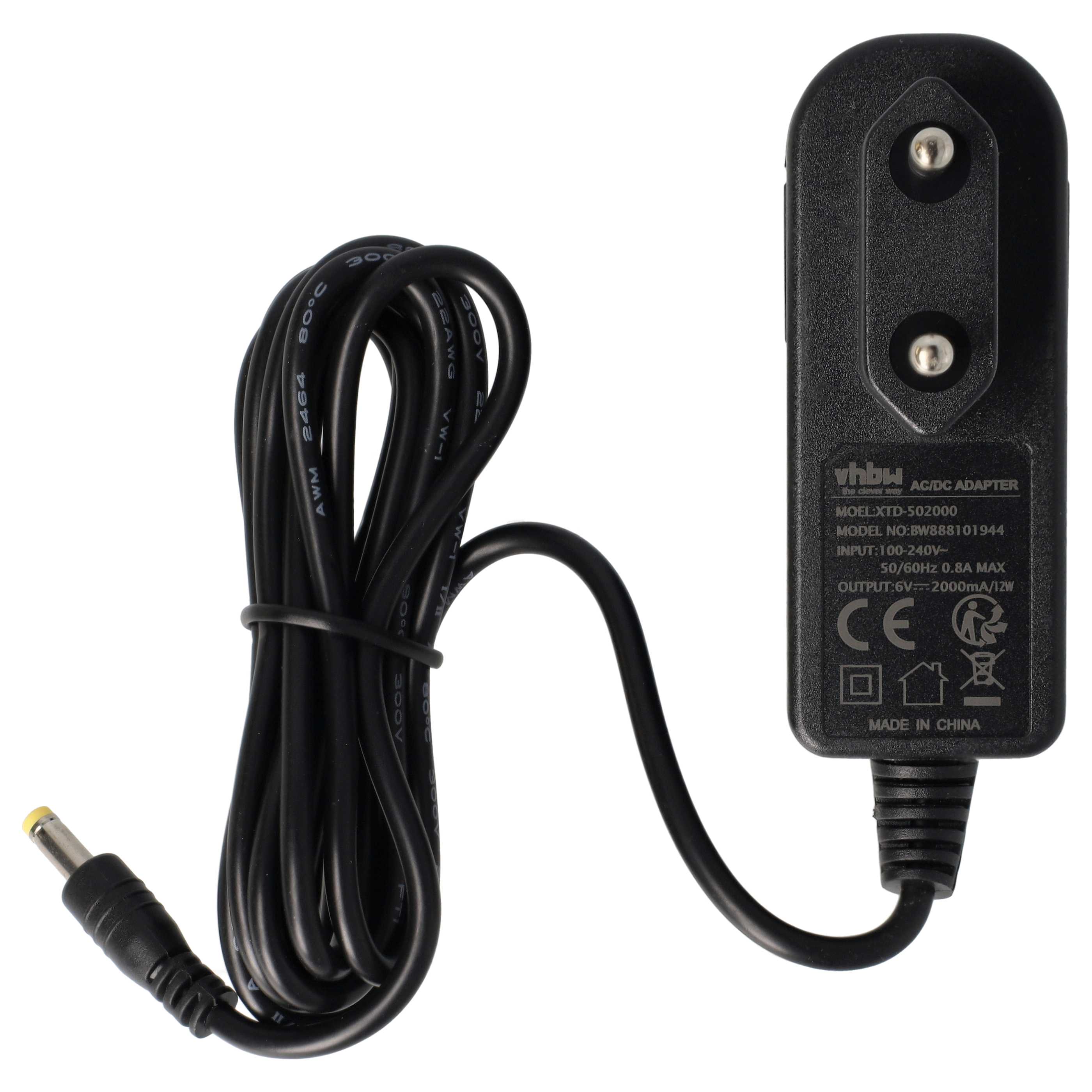 Power Adapter replaces Icom BC-153SA for Grundig Blood Pressure Monitor etc. - 114.5 cm, 6 V