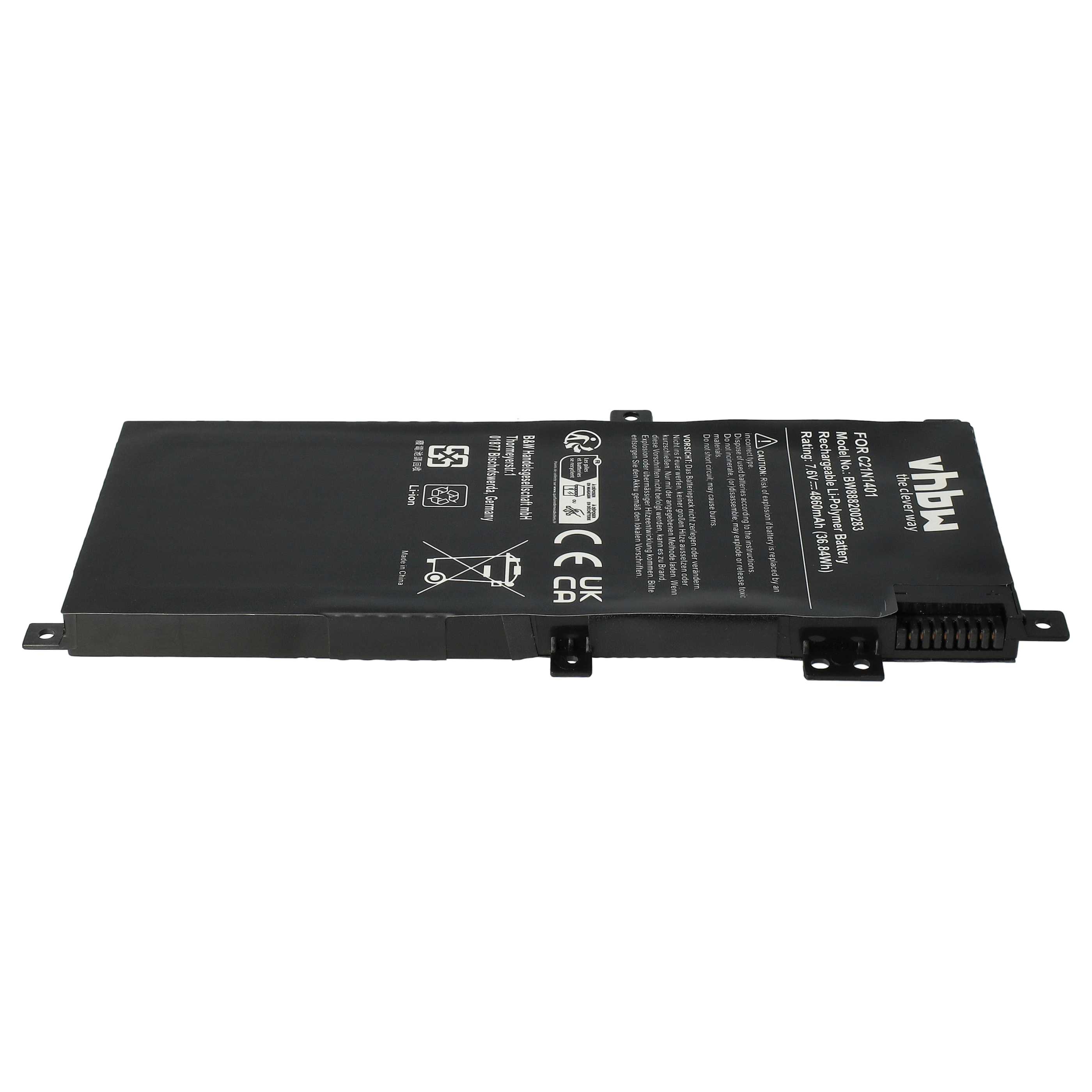 Akumulator do laptopa zamiennik Asus PP21AT149Q-1, C21N1409, C21N1401, 0B200-01130200 - 4860 mAh 7,6 V LiPo