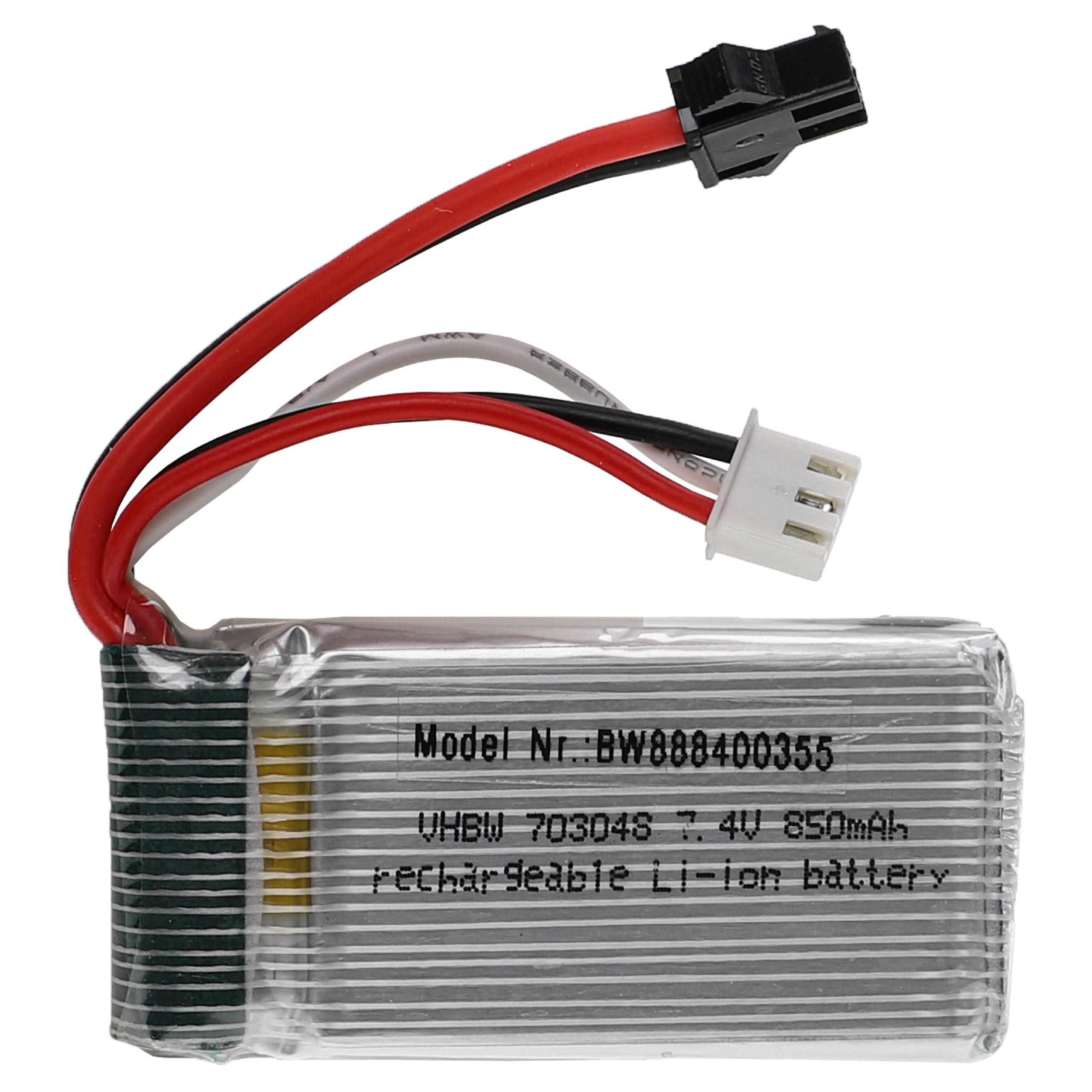 Akumulator do modeli zdalnie sterowanych RC - 850 mAh 7,4 V LiPo, SM-2P