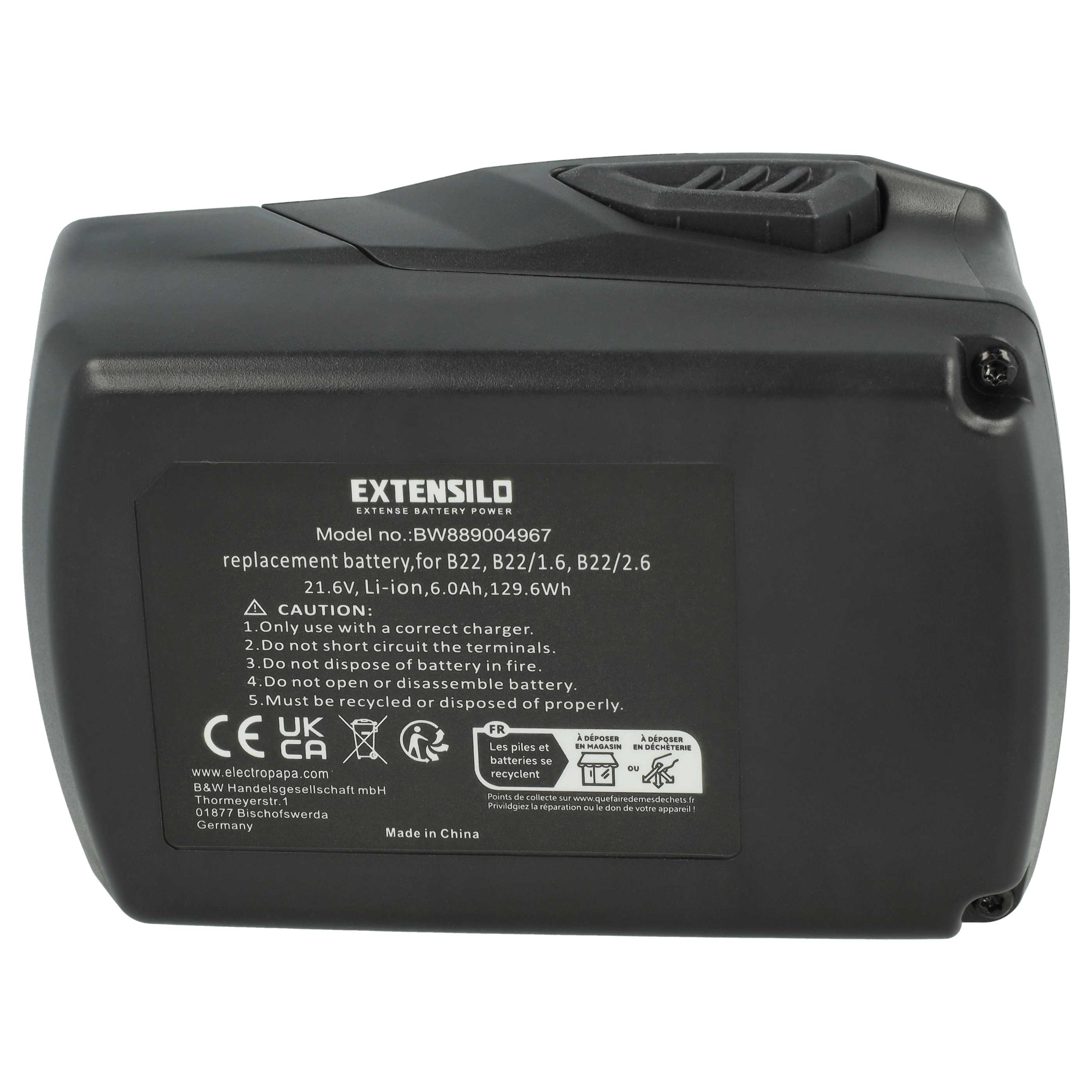 3x Battery replaces Hilti 2018498, 2136393, 2136395, 2183185 Electric Power Tool - 6000 mAh, 21.6 V, Li-Ion