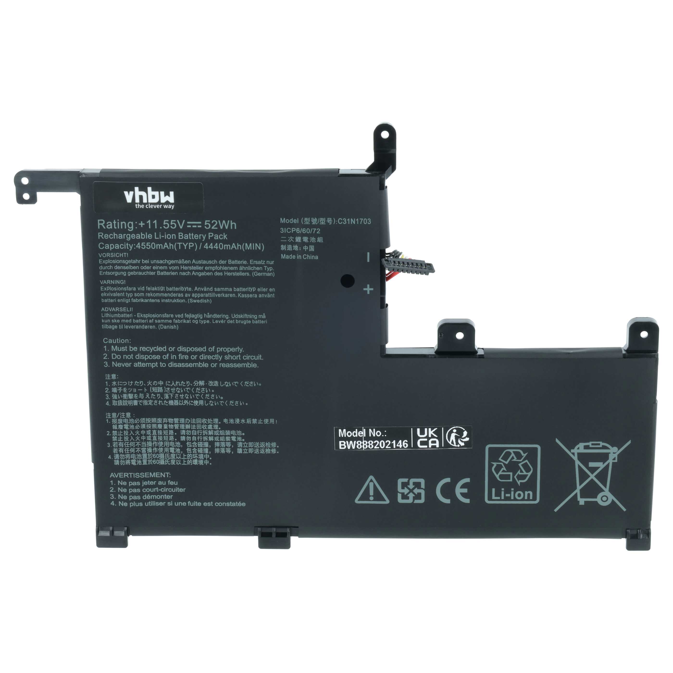Akumulator do laptopa zamiennik Asus C31N1703, 0B200-02650100 - 4500 mAh 11,52 V LiPo