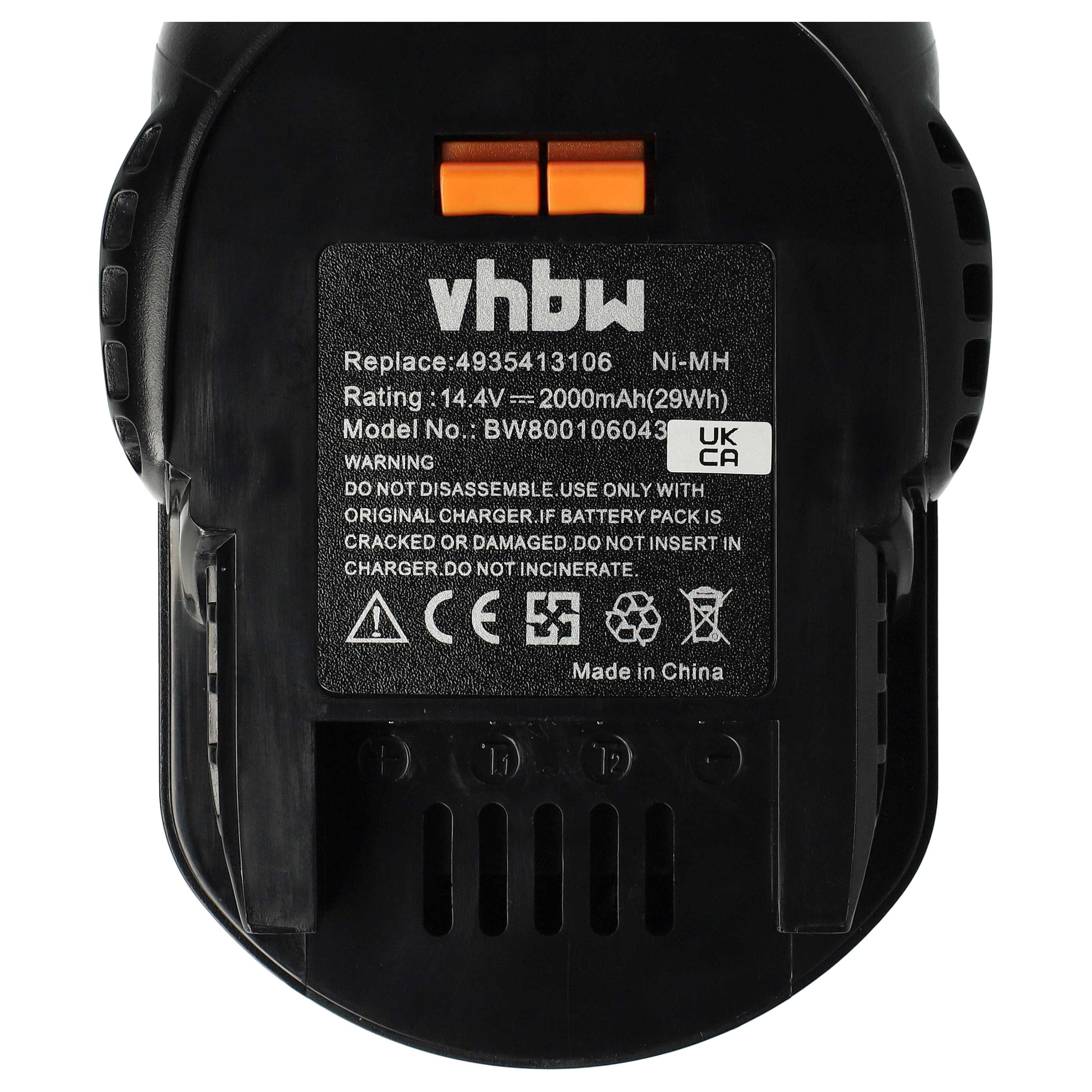 Batterie (3 pcs.) remplace AEG 4935413106, 4935416790, B1414G, B1415R outil électrique Würth - 2Ah 14,4V NiMH