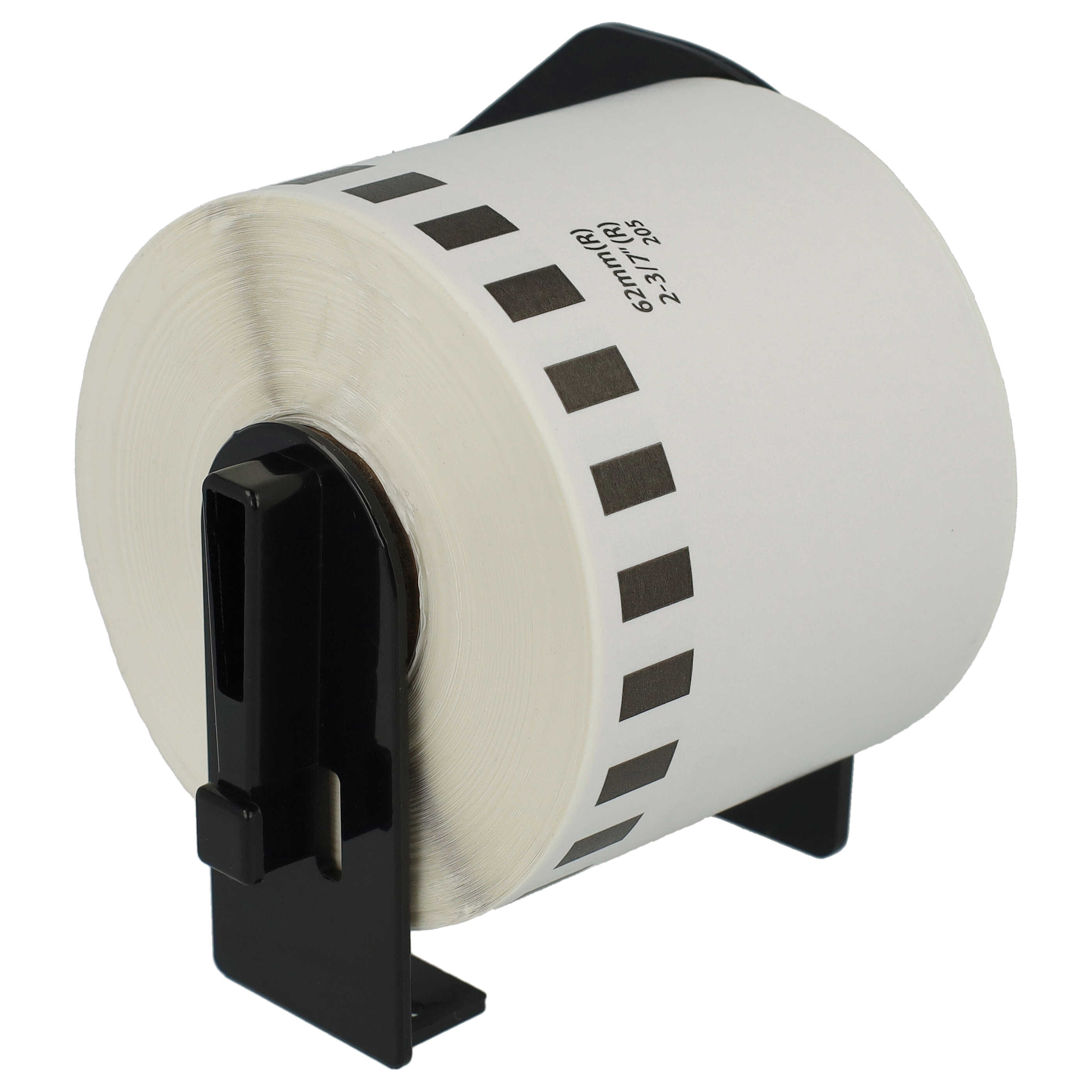 5x Label Roll replaces Brother DK-44205 Labeller - Premium 62 mm x 30.48 m + Holder