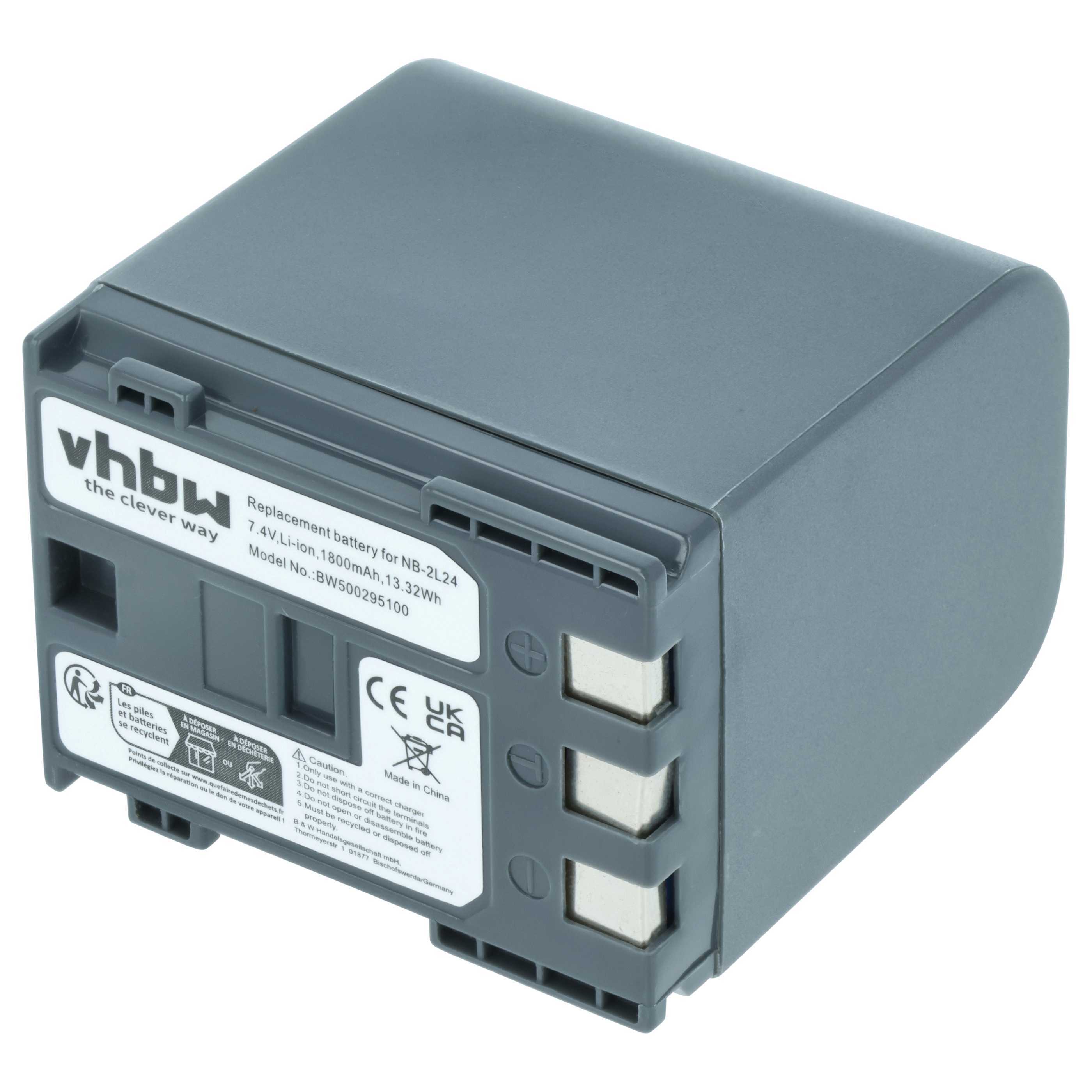 Videokamera-Akku als Ersatz für Canon BP-2L12, BP-2L13, BP-2L18, BP-2L14 für Canon - 1800mAh 7,2V Li-Ion