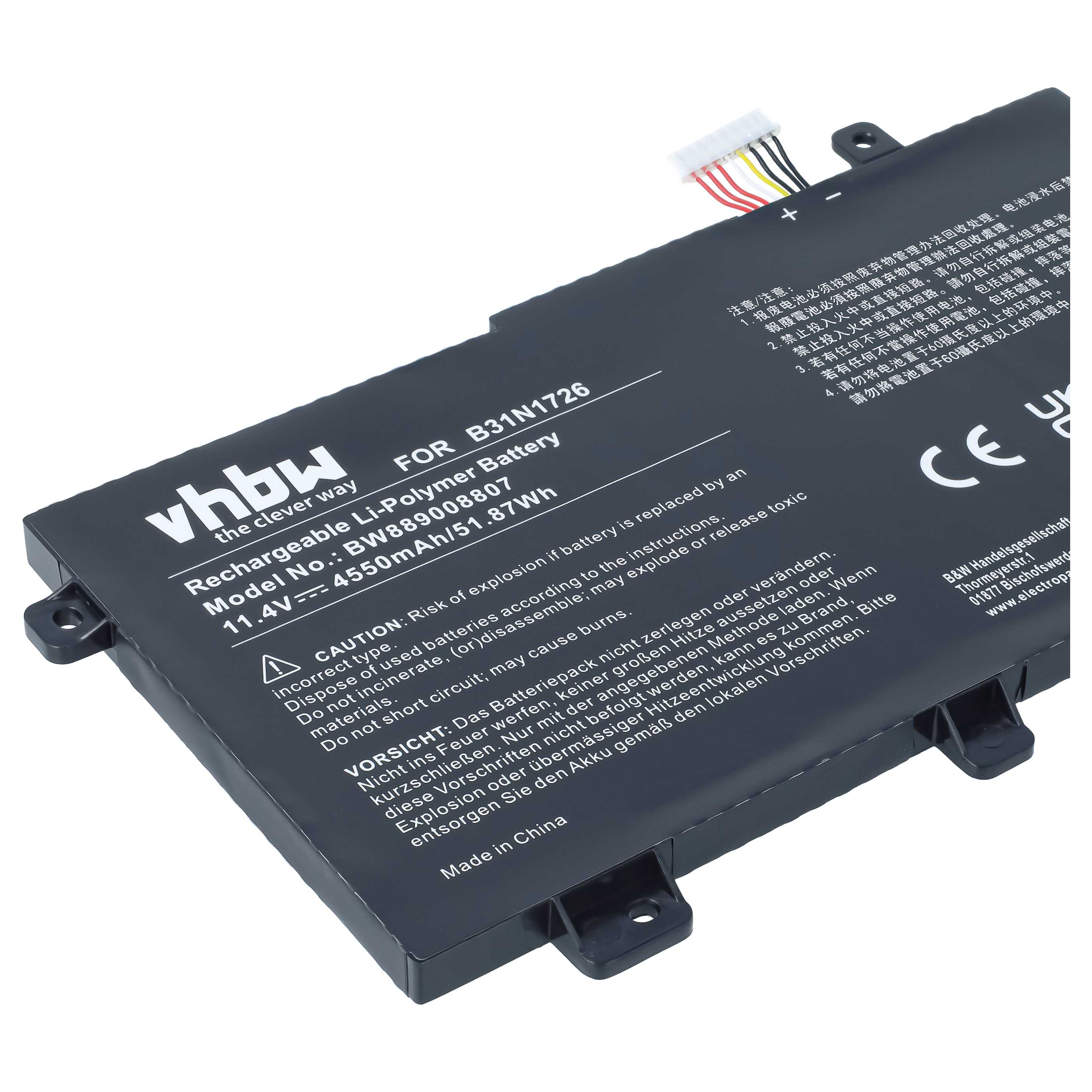 Notebook-Akku als Ersatz für Asus 0B200-02910000, 0B200-02910100 für Asus - 4550mAh 11,4V Li-Polymer