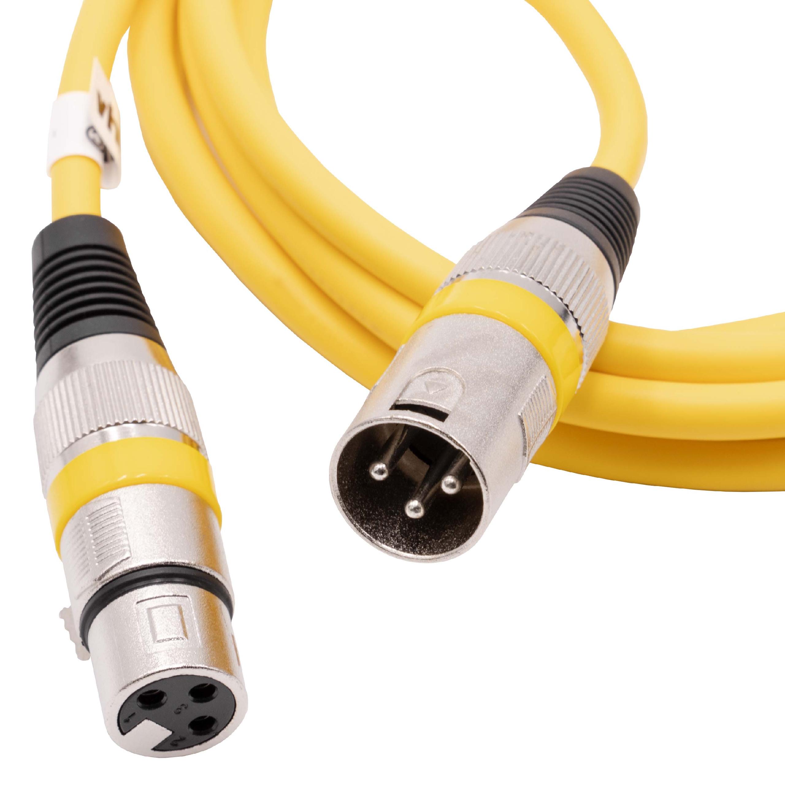 Kabel DMX do oświetlenia reflektorów - wtyk XLR na gniazdo XLR Buchse, 2 m, żółty