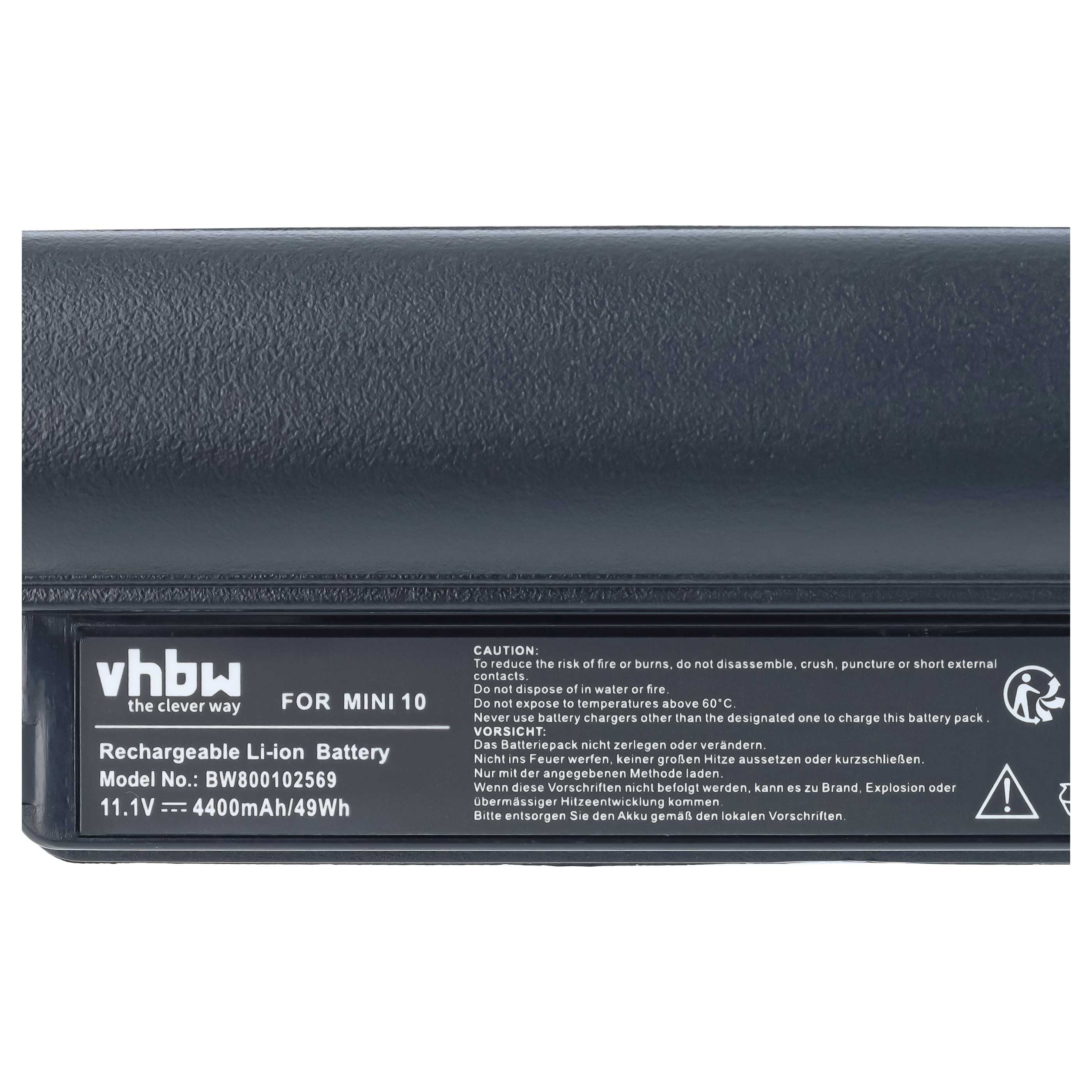 Notebook Battery replaces Dell 312-0867, 312-0935, 312-0931, H766N, F144M - 4400 mAh 11.1 V Li-Ion, black